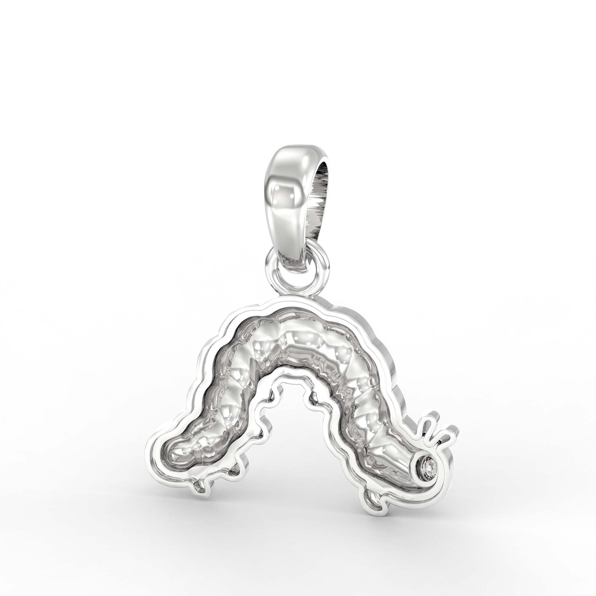 Kids Pendant in 18K White Gold with Lab grown diamond thumbnail