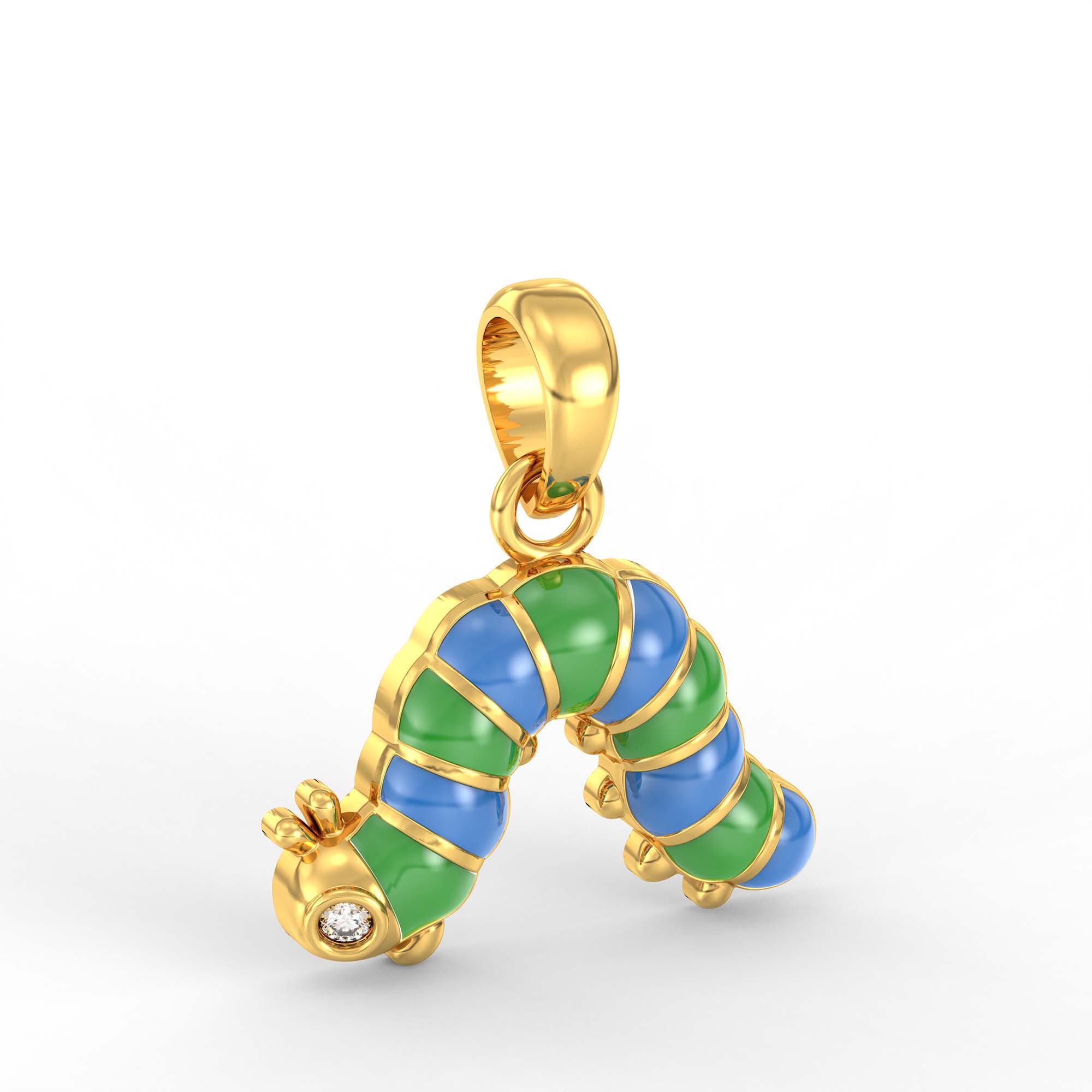 Kids Pendant in 22K Yellow Gold with Lab grown diamond thumbnail