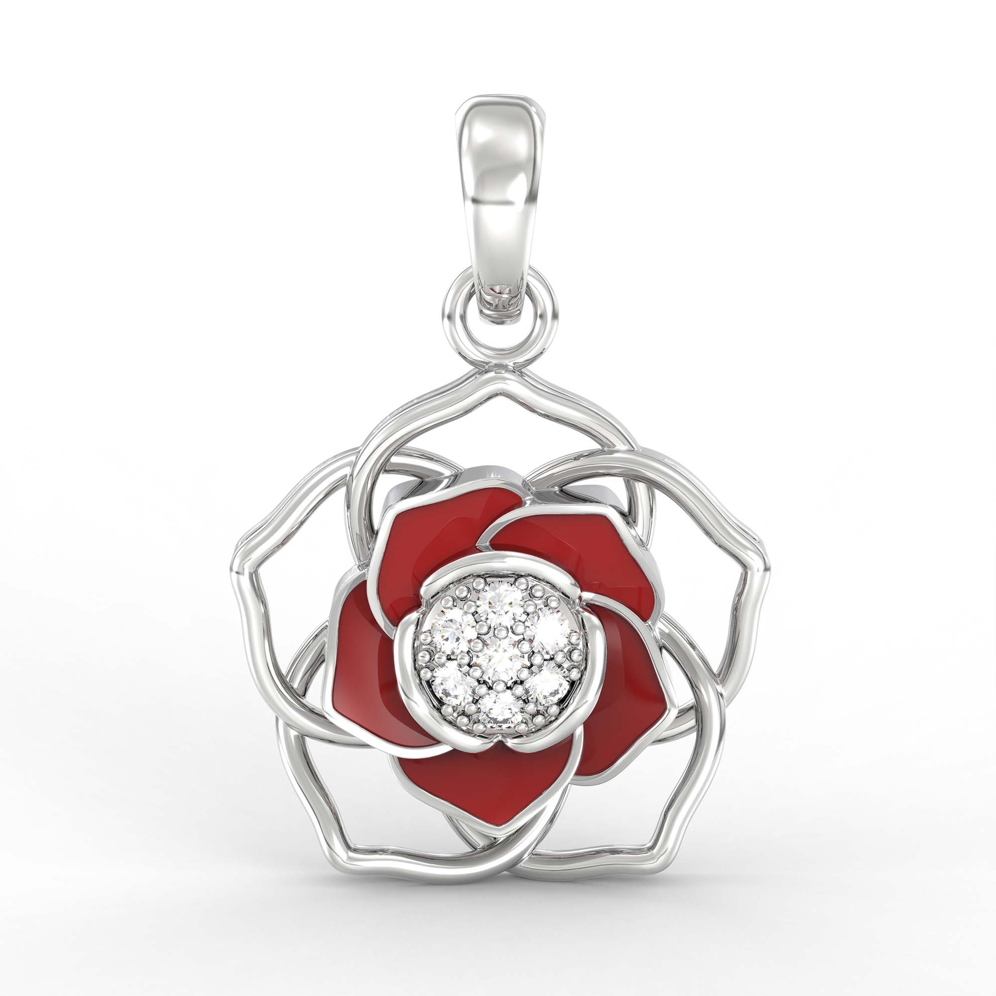 Kids Pendant in 18K White Gold with Lab grown diamond thumbnail
