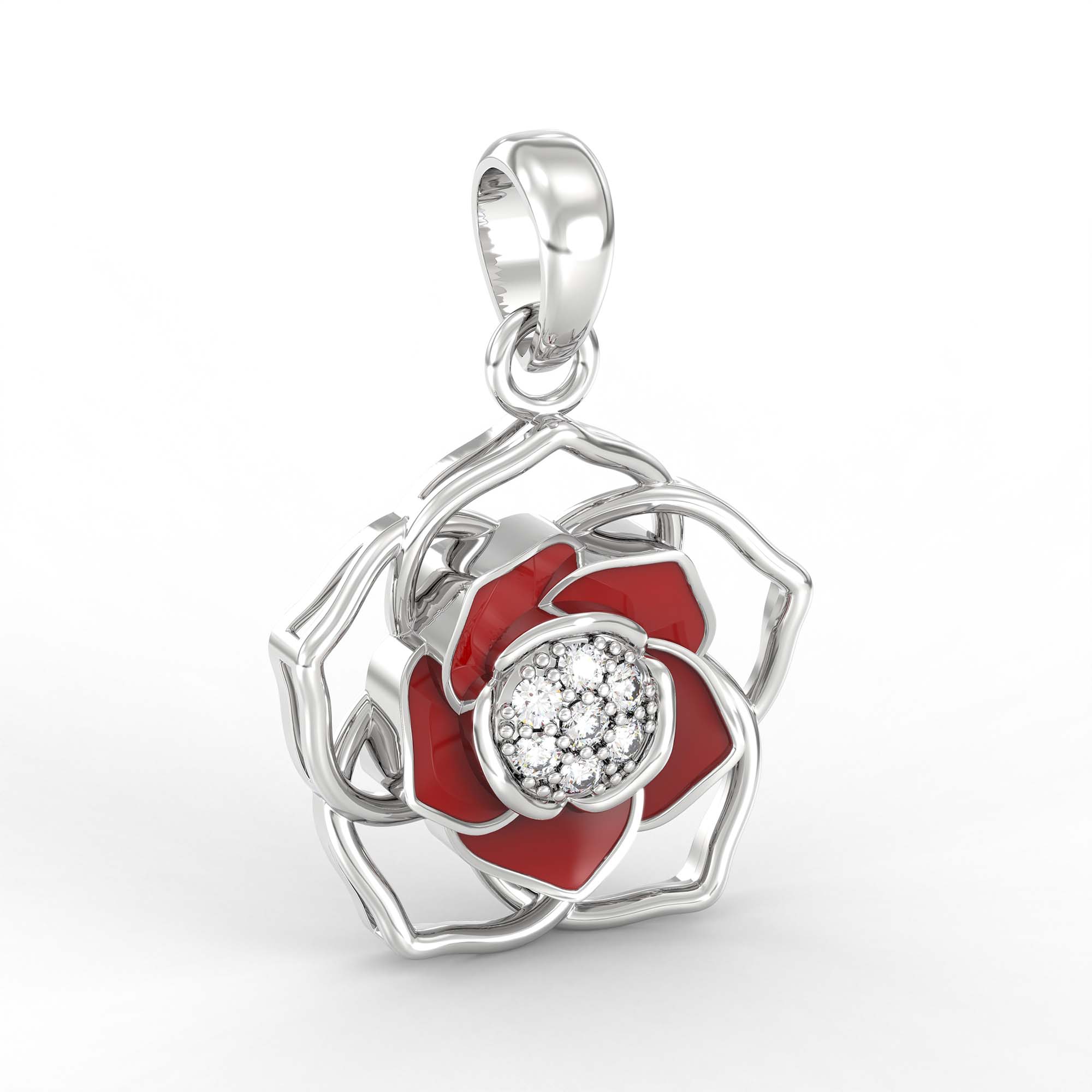Kids Pendant in 18K White Gold with Lab grown diamond thumbnail