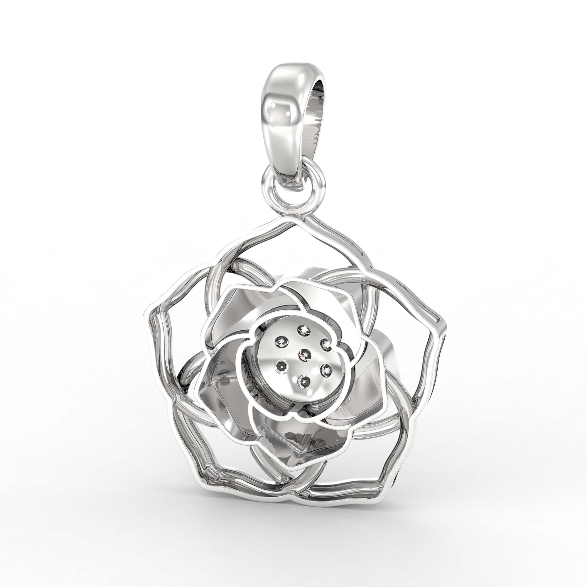 Kids Pendant in 18K White Gold with Lab grown diamond thumbnail