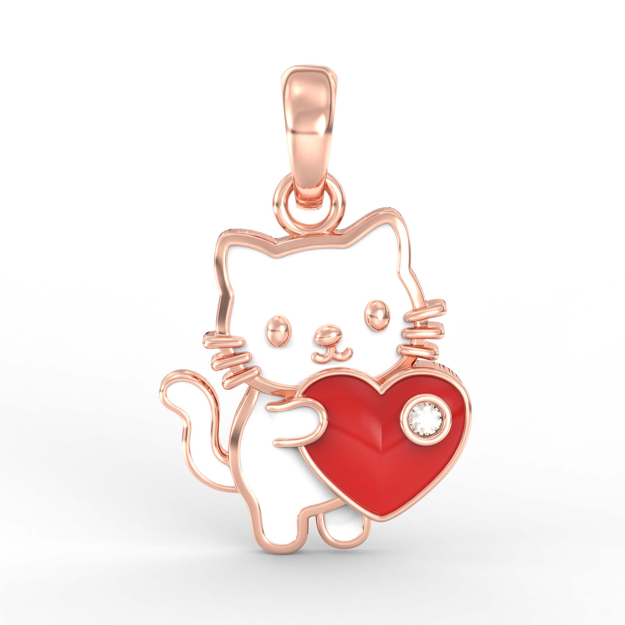 Kids Pendant in 18K Rose Gold with Lab grown diamond thumbnail