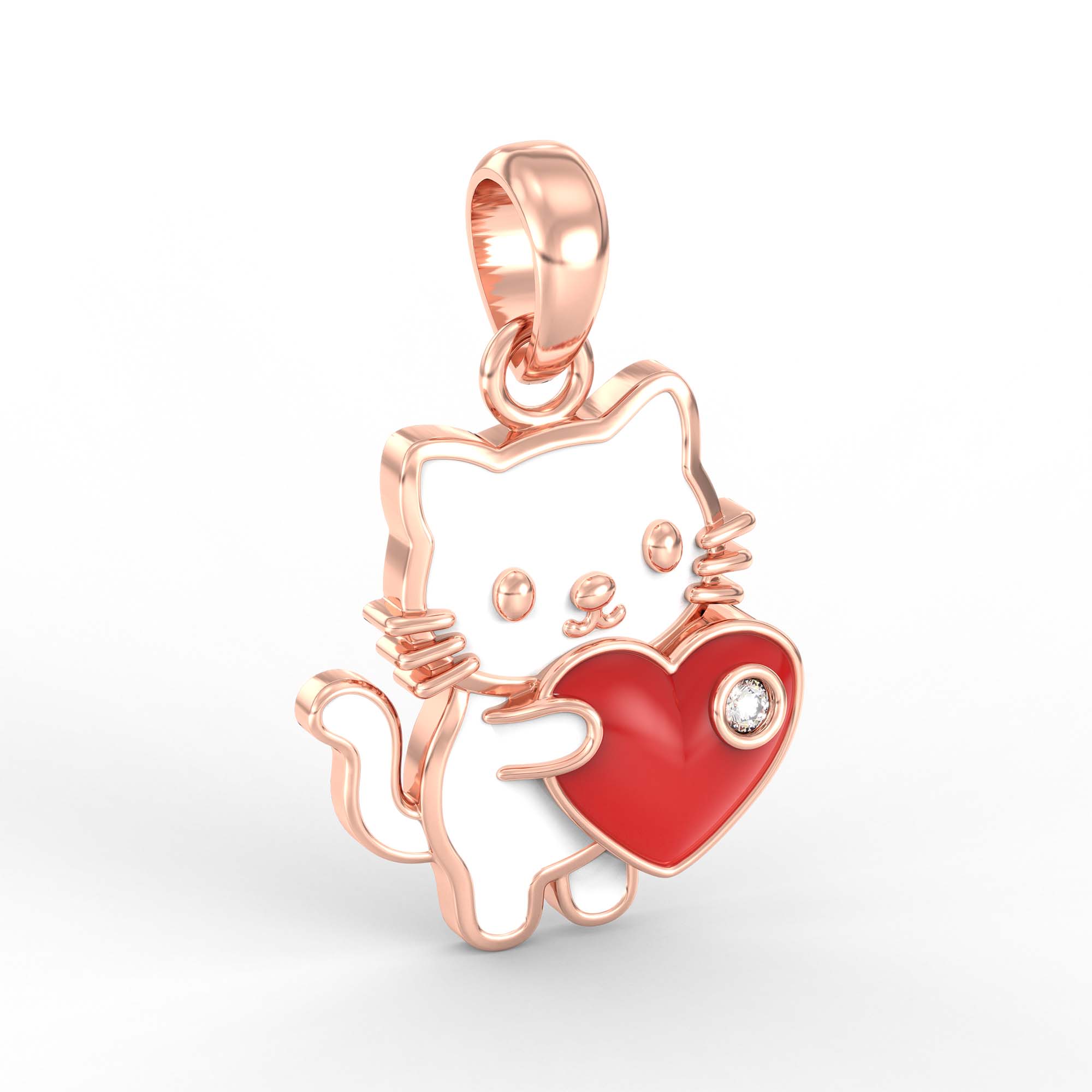 Kids Pendant in 18K Rose Gold with Lab grown diamond thumbnail