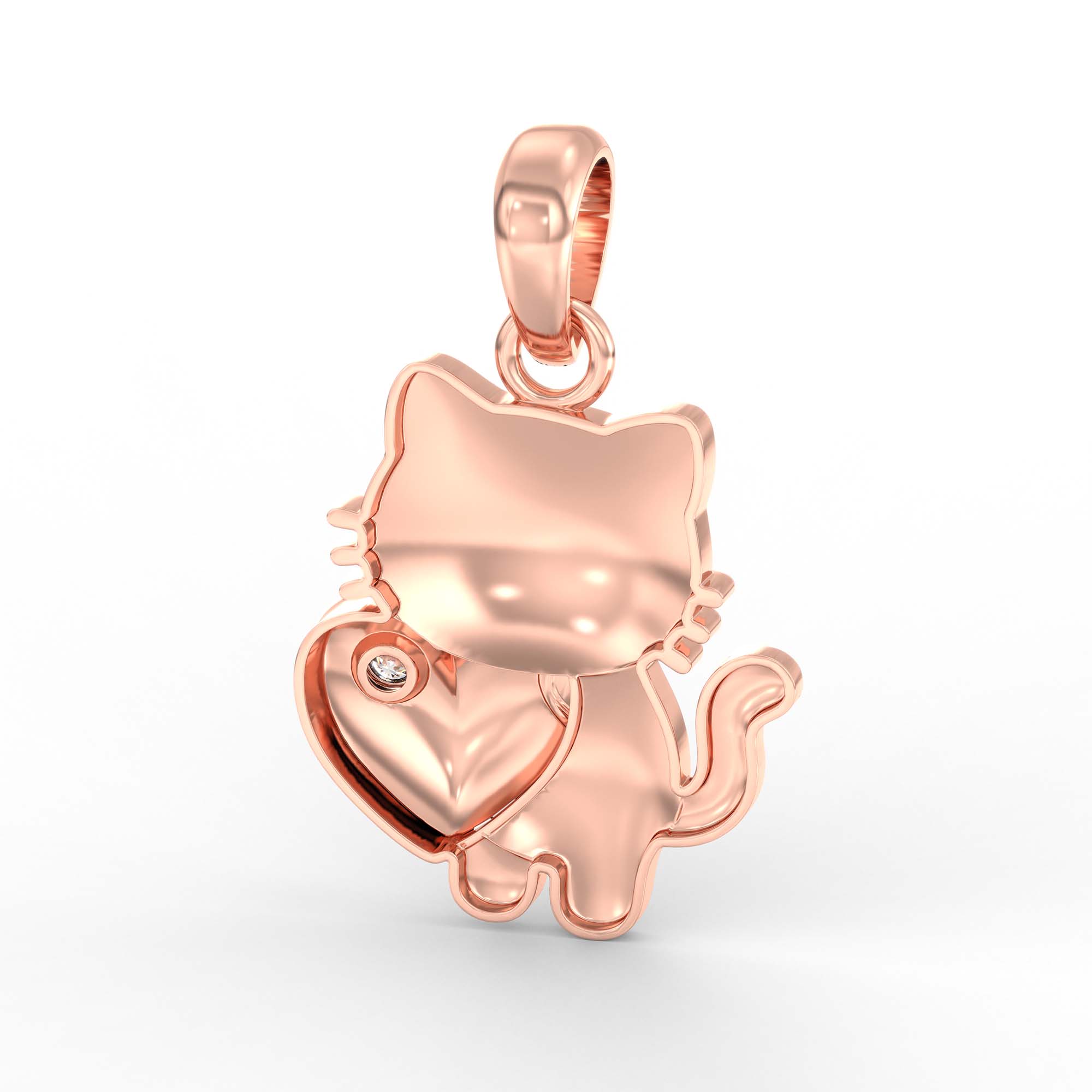 Kids Pendant in 18K Rose Gold with Lab grown diamond thumbnail