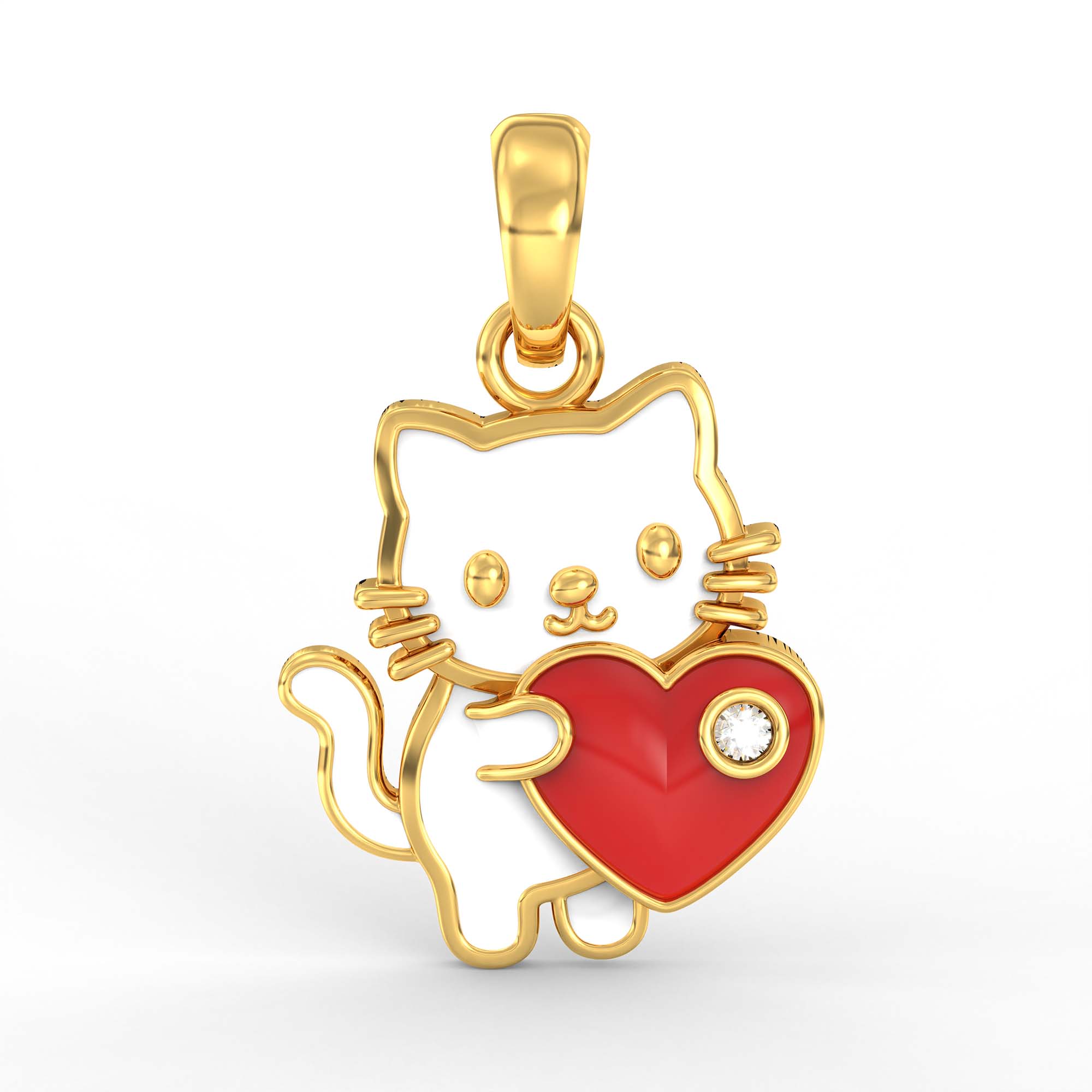 Kids Pendant in 22K Yellow Gold with Lab grown diamond thumbnail