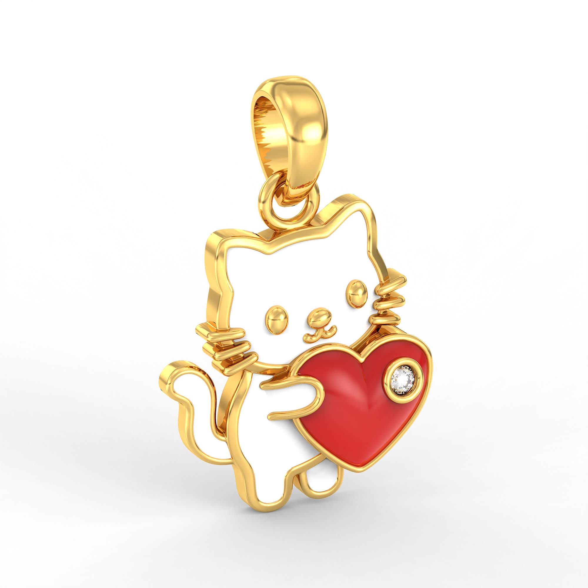 Kids Pendant in 22K Yellow Gold with Lab grown diamond thumbnail