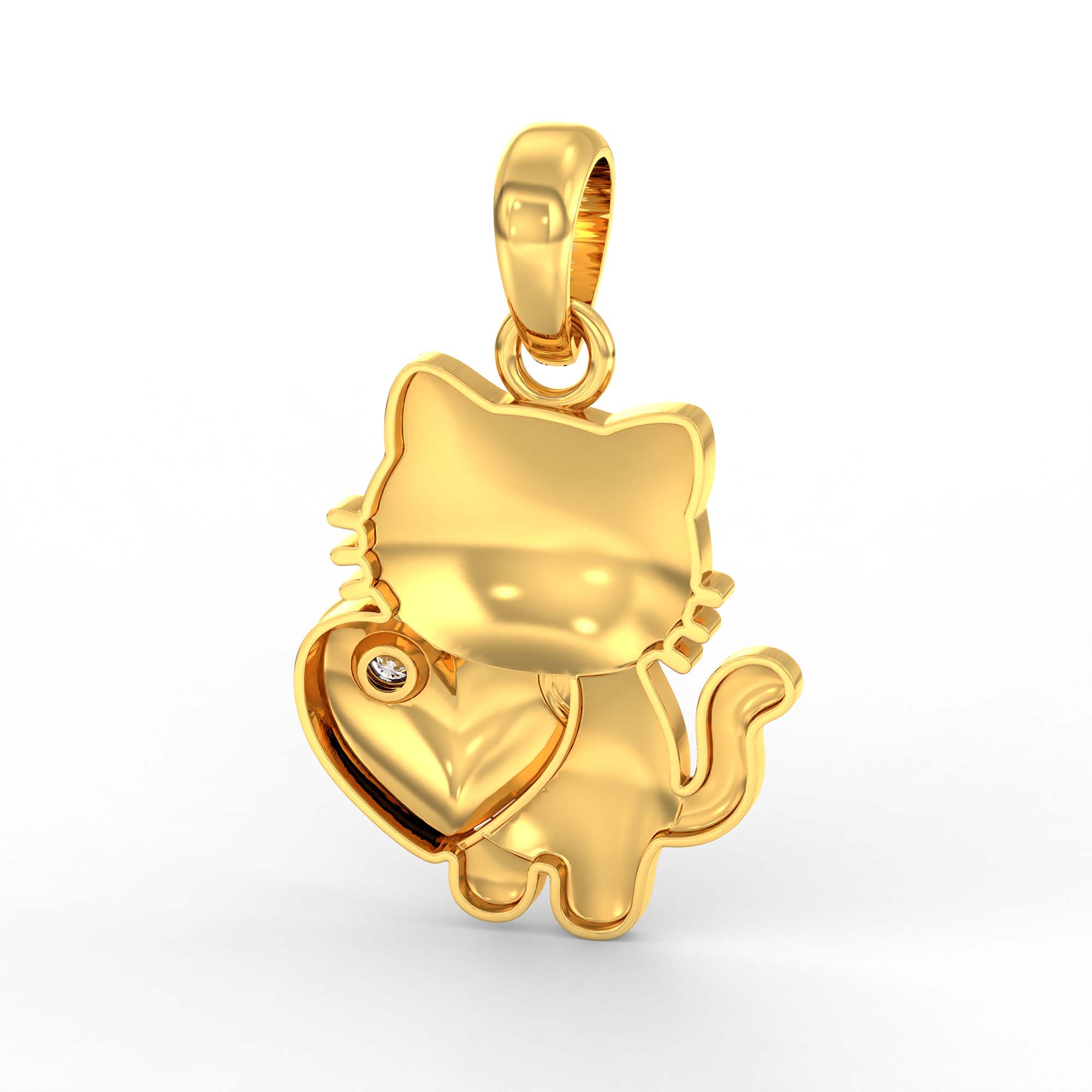 Kids Pendant in 22K Yellow Gold with Lab grown diamond thumbnail