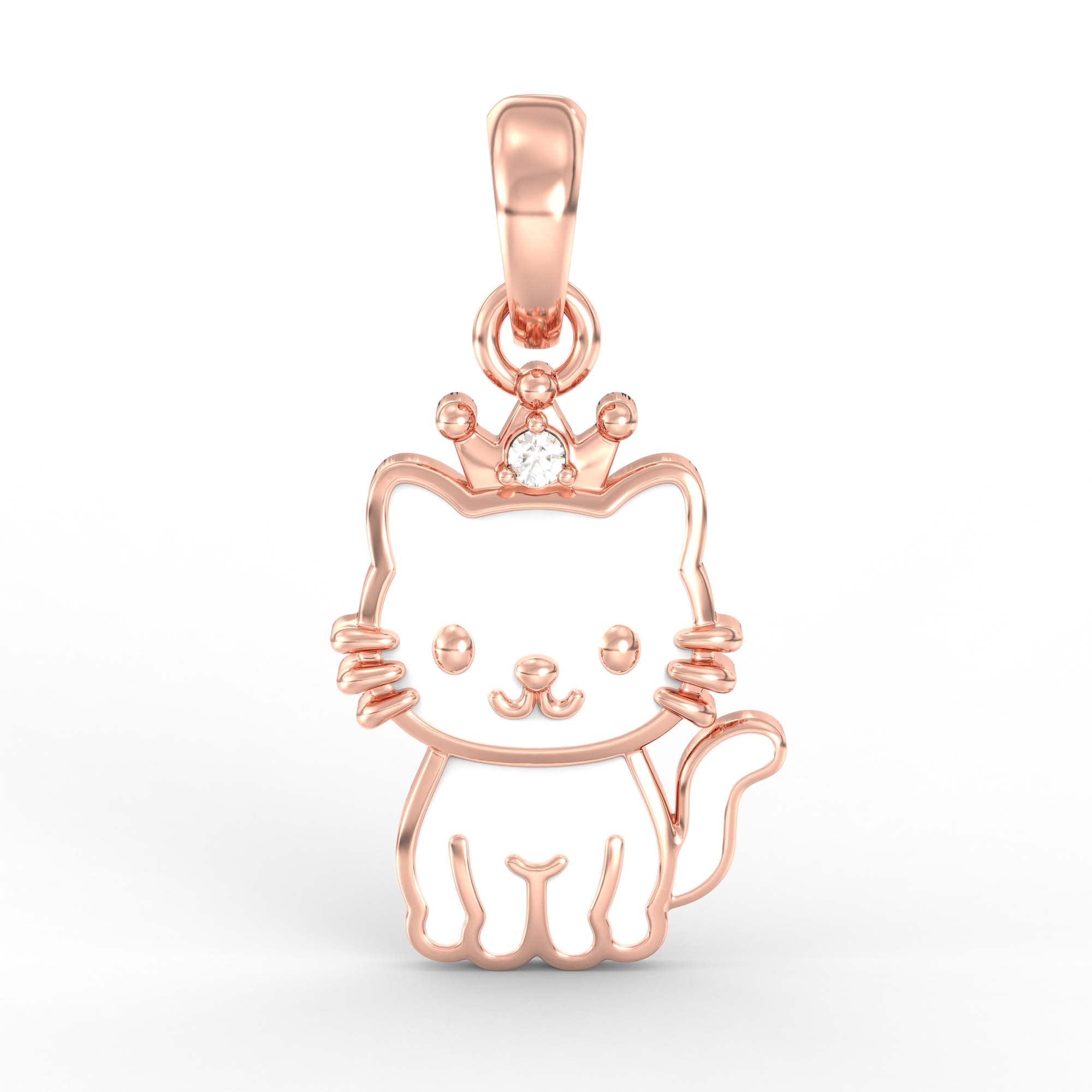 Kids Pendant in 18K Rose Gold with Lab grown diamond thumbnail