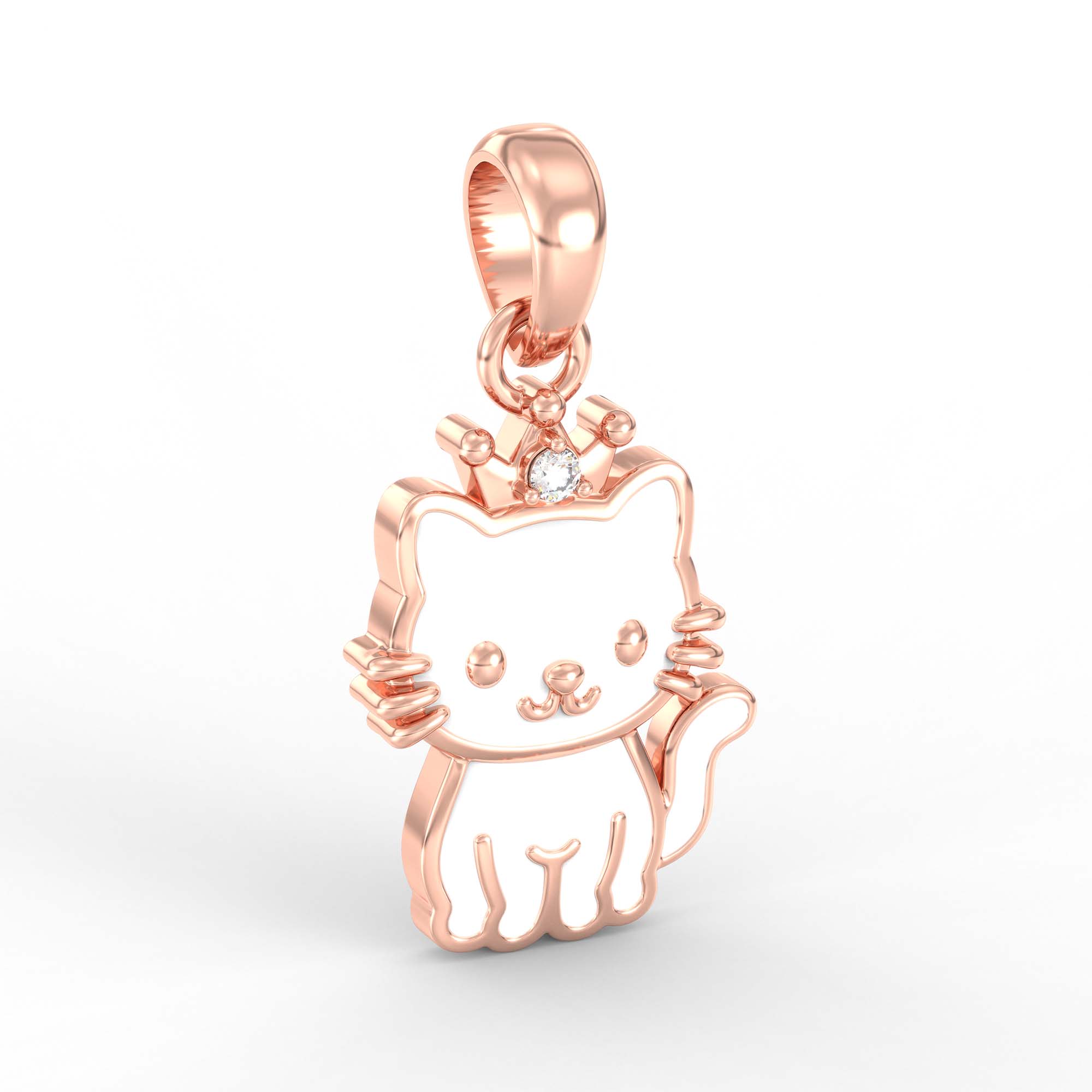 Kids Pendant in 18K Rose Gold with Lab grown diamond thumbnail