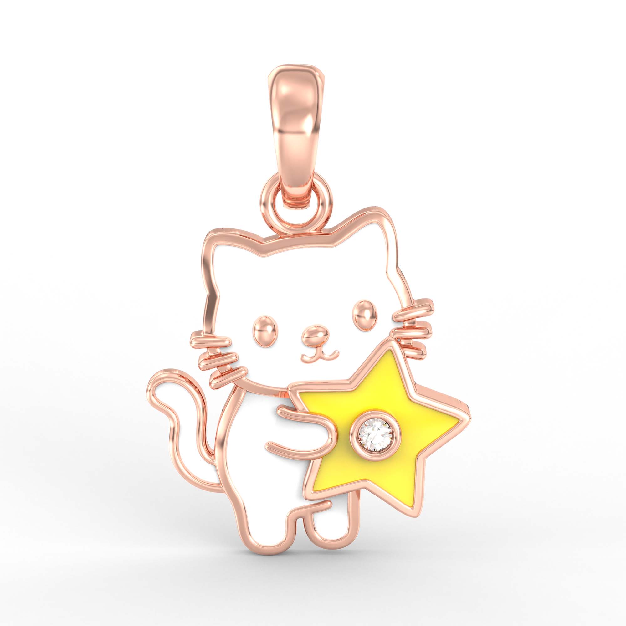Kids Pendant in 18K Rose Gold with Lab grown diamond thumbnail