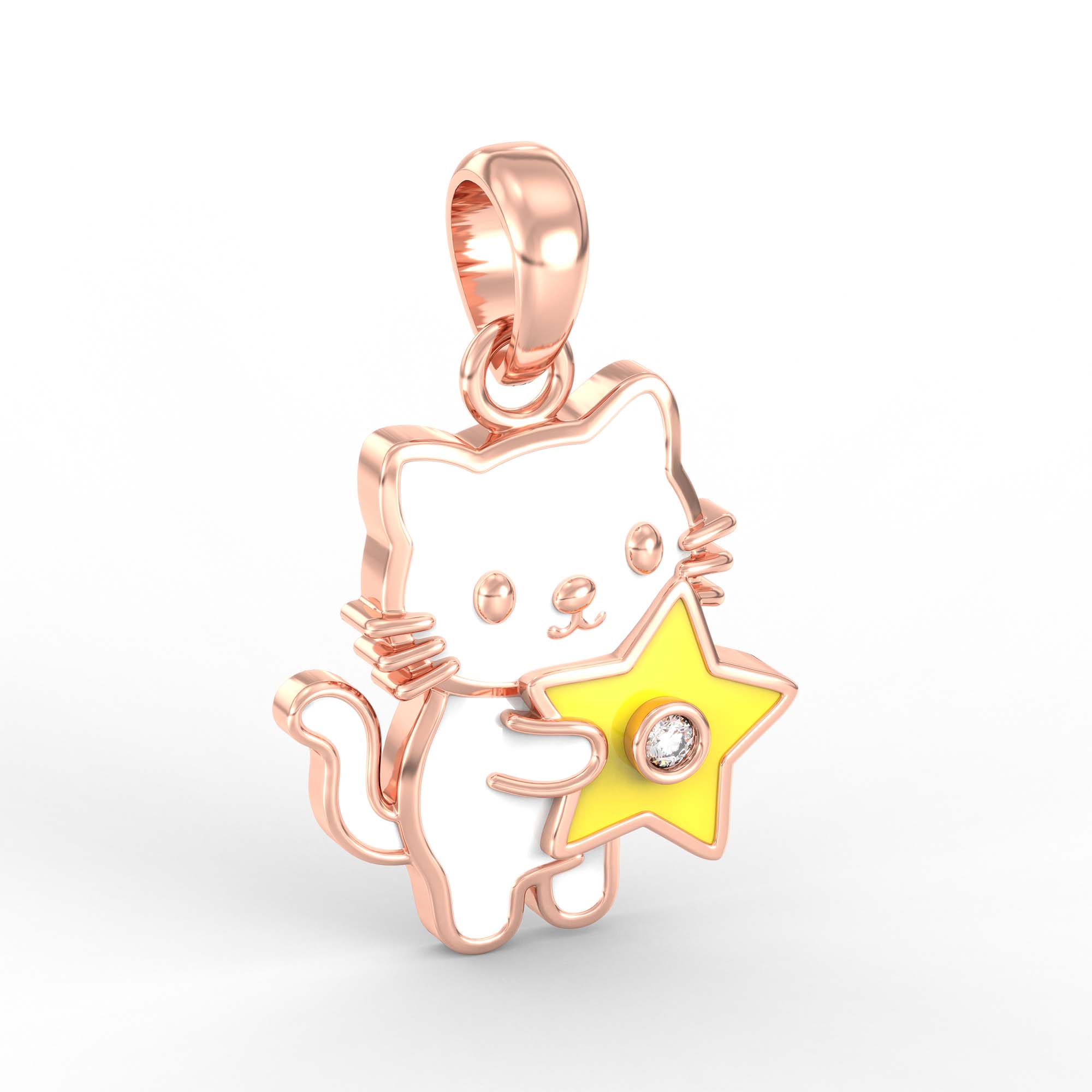 Kids Pendant in 18K Rose Gold with Lab grown diamond thumbnail