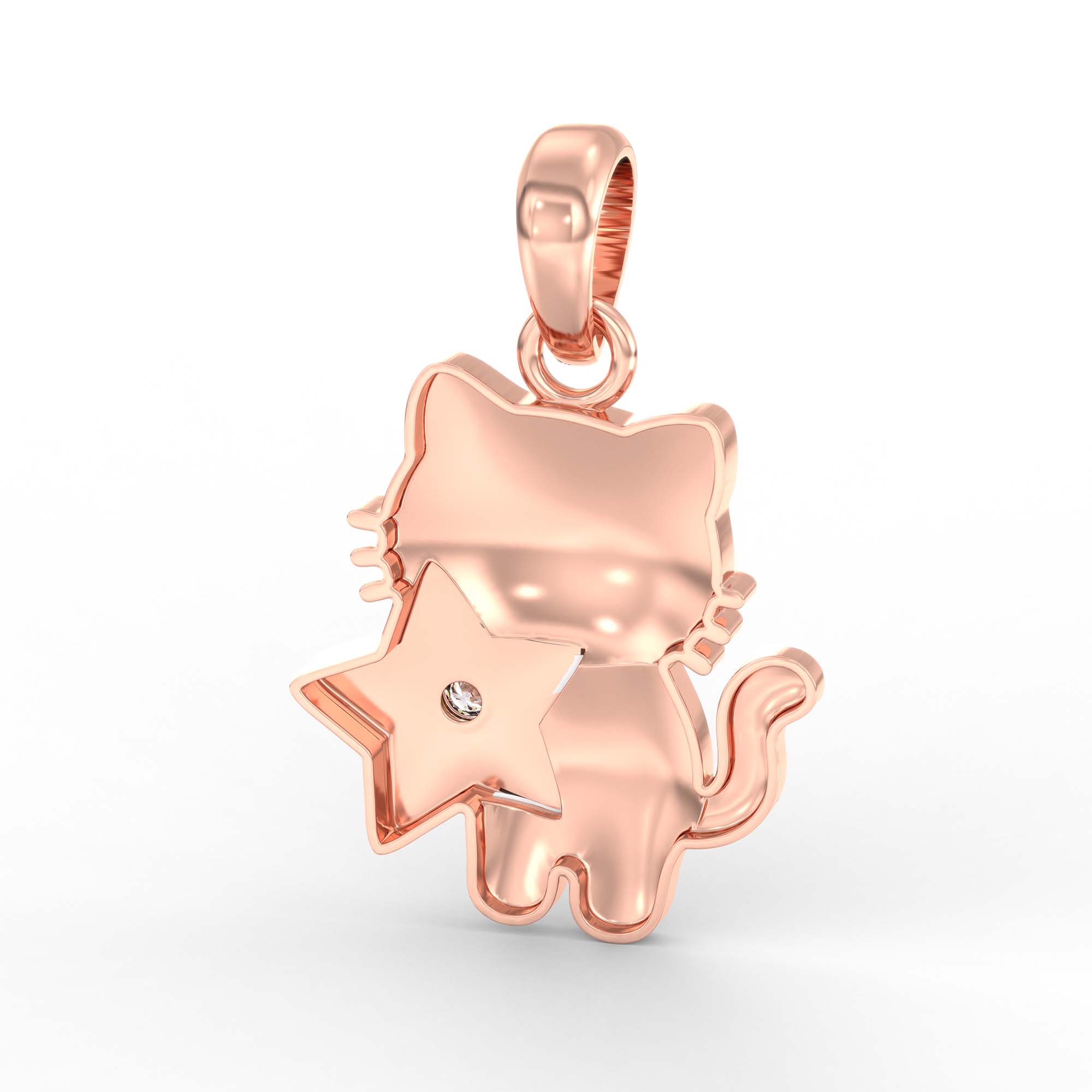Kids Pendant in 18K Rose Gold with Lab grown diamond thumbnail