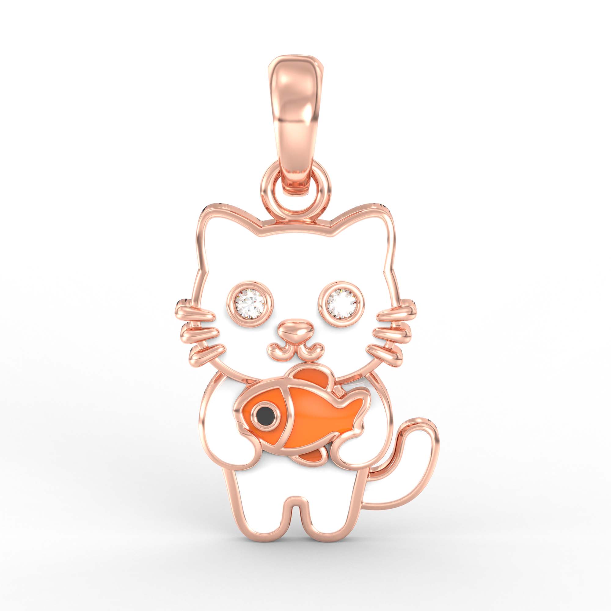 Kids Pendant in 18K Rose Gold with Lab grown diamond thumbnail