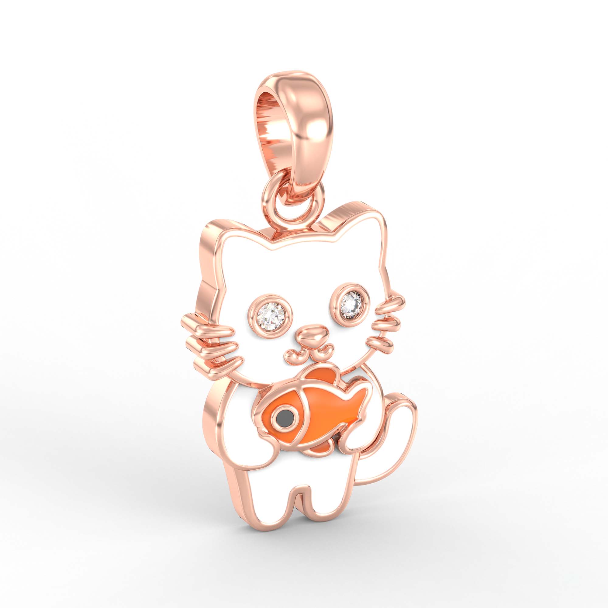 Kids Pendant in 18K Rose Gold with Lab grown diamond thumbnail