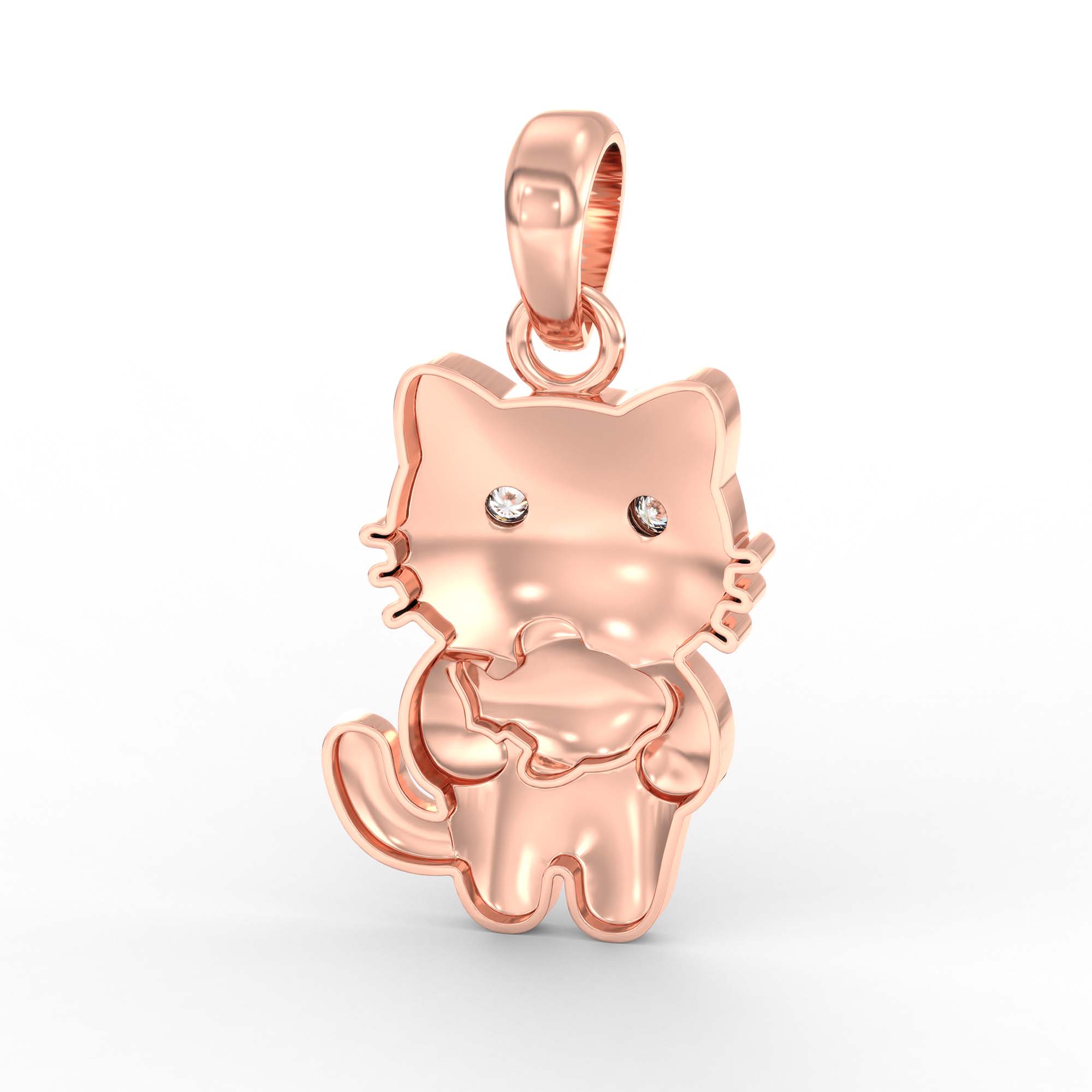 Kids Pendant in 18K Rose Gold with Lab grown diamond thumbnail
