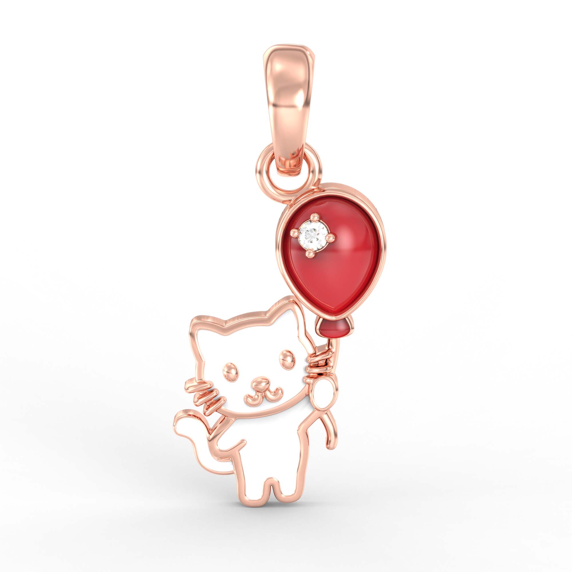 Kids Pendant in 18K Rose Gold with Lab grown diamond thumbnail