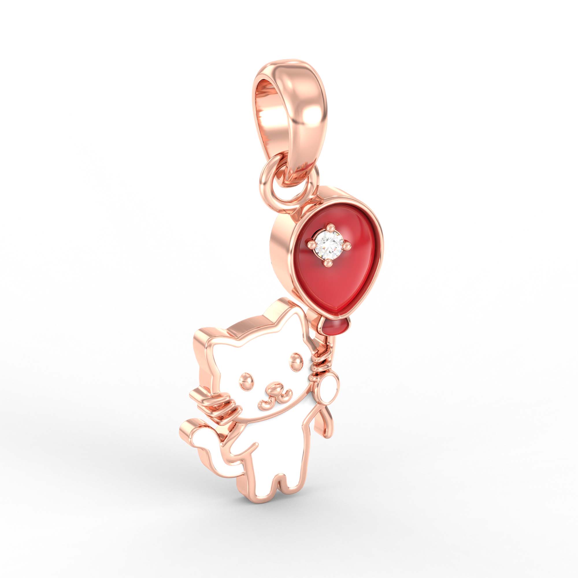Kids Pendant in 18K Rose Gold with Lab grown diamond thumbnail