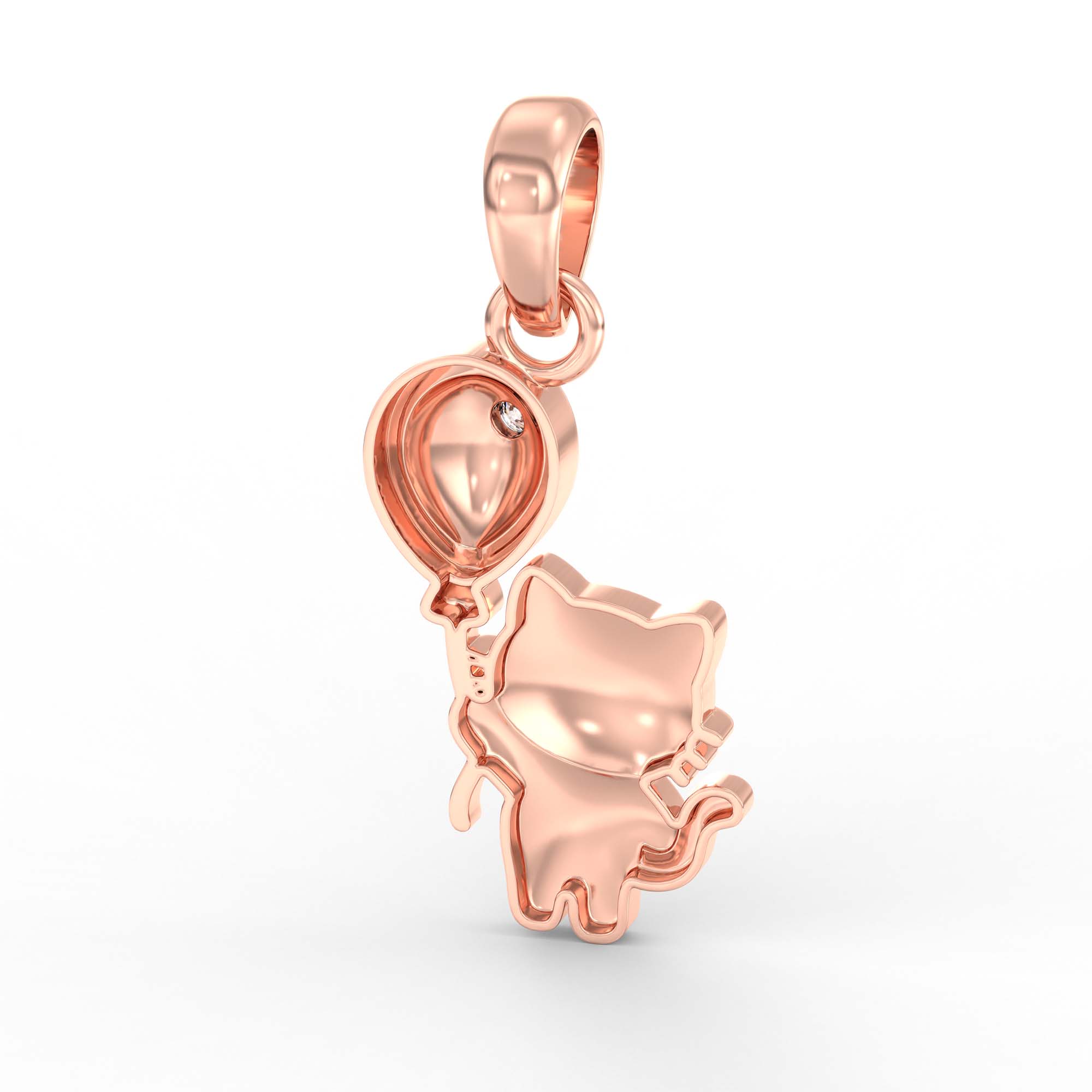 Kids Pendant in 18K Rose Gold with Lab grown diamond thumbnail