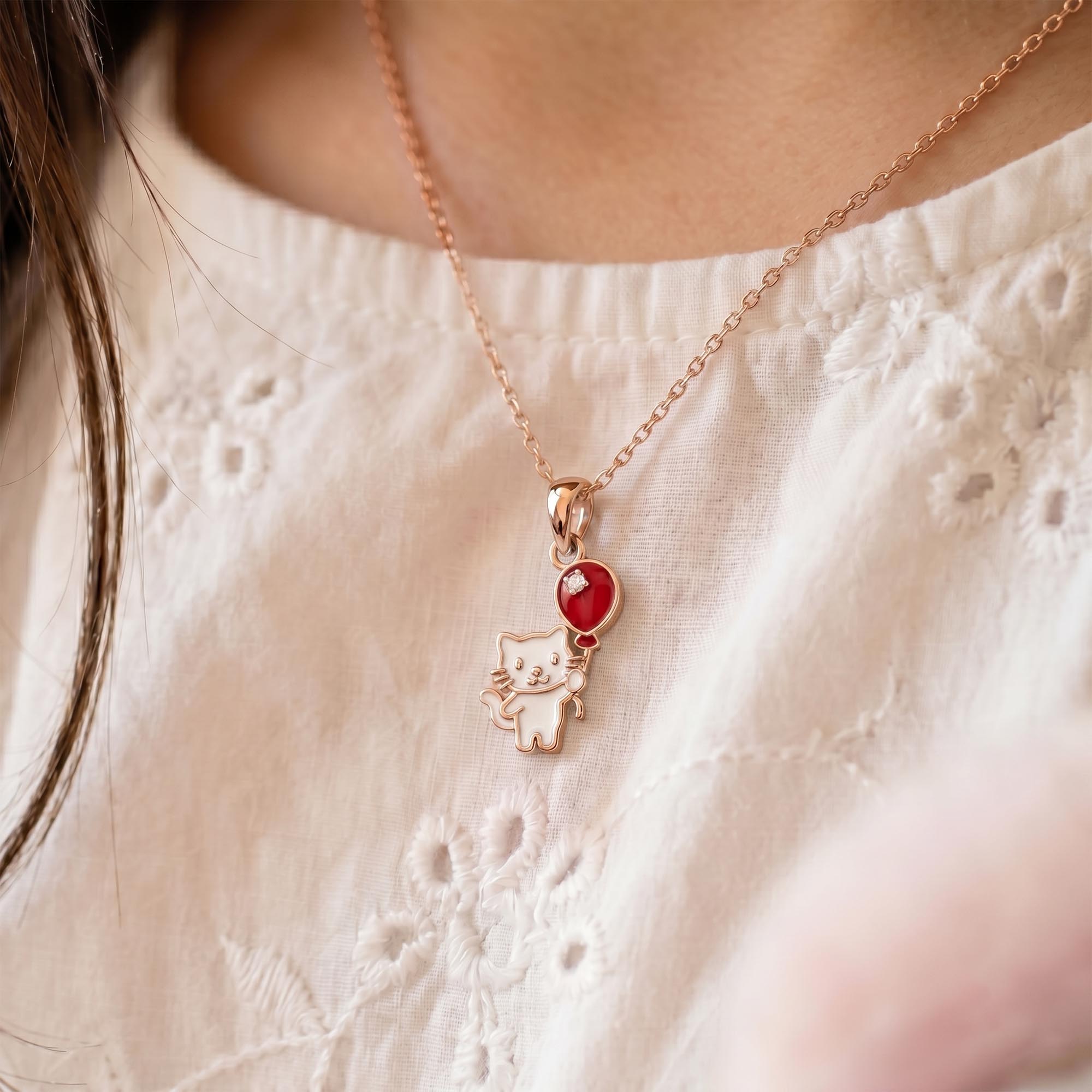 Kids Pendant in 18K Rose Gold with Lab grown diamond thumbnail