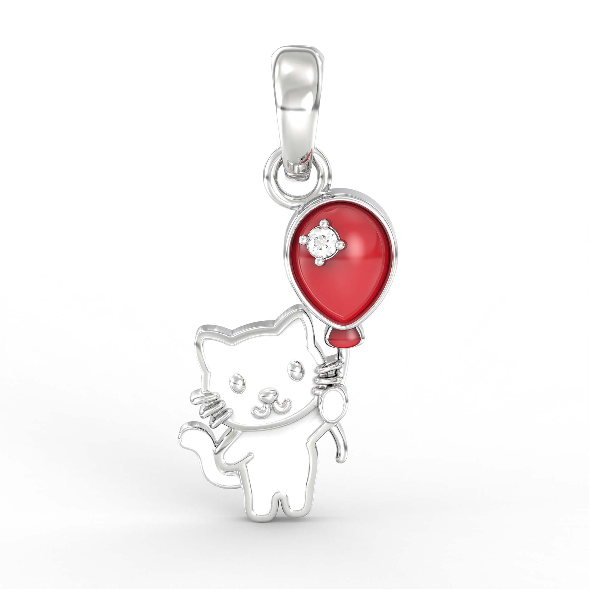 Kids Pendant in 18K White Gold with Lab grown diamond thumbnail