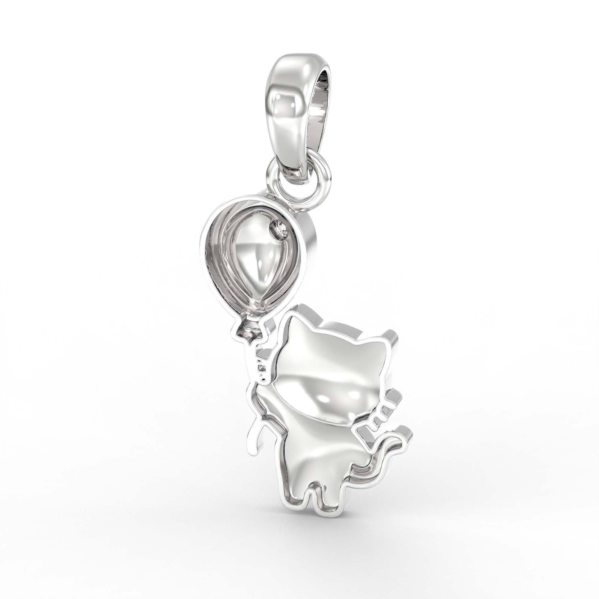 Kids Pendant in 18K White Gold with Lab grown diamond thumbnail