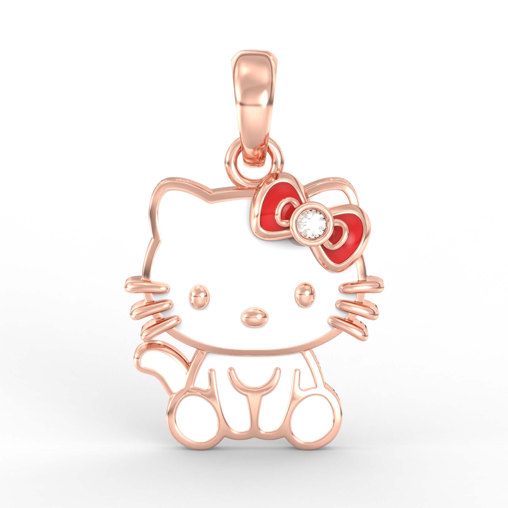 Kids Pendant in 18K Rose Gold with Lab grown diamond thumbnail