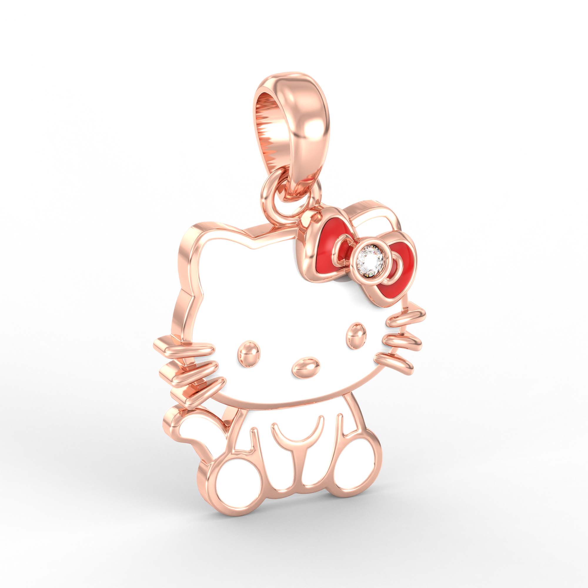 Kids Pendant in 18K Rose Gold with Lab grown diamond thumbnail