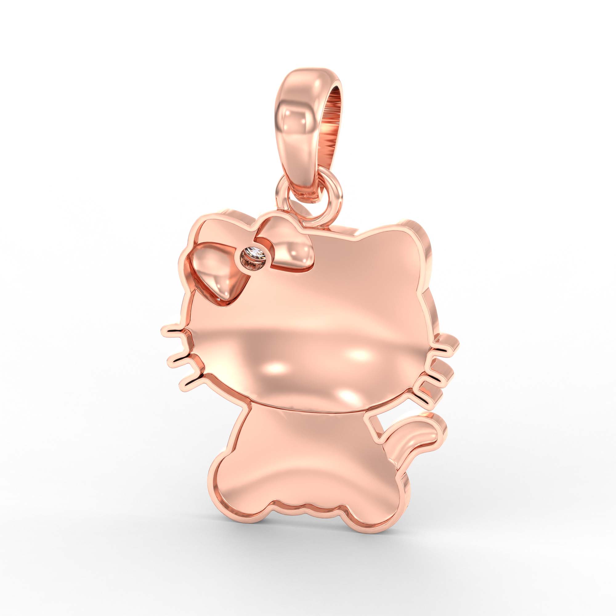 Kids Pendant in 18K Rose Gold with Lab grown diamond thumbnail