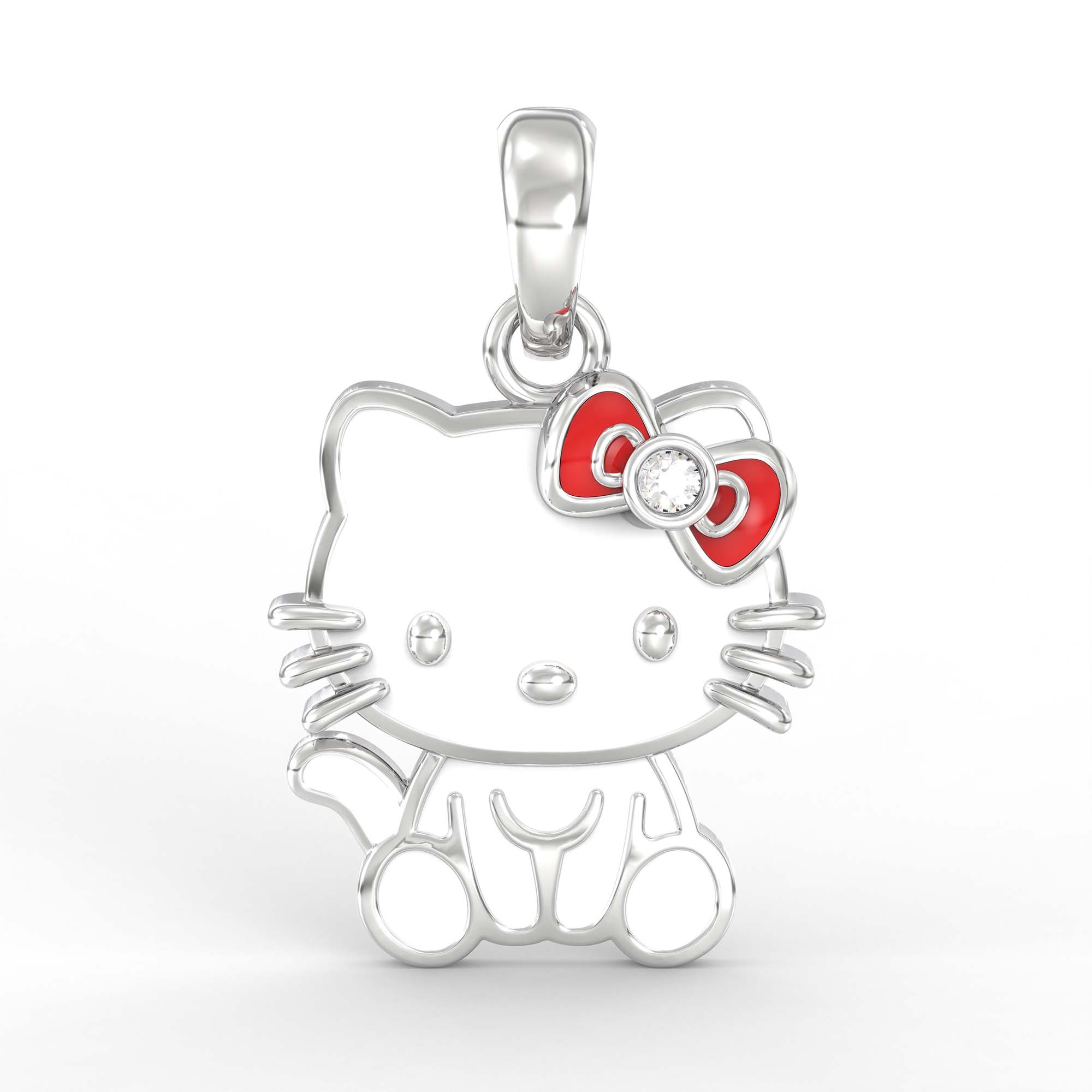 Kids Pendant in 18K White Gold with Lab grown diamond thumbnail