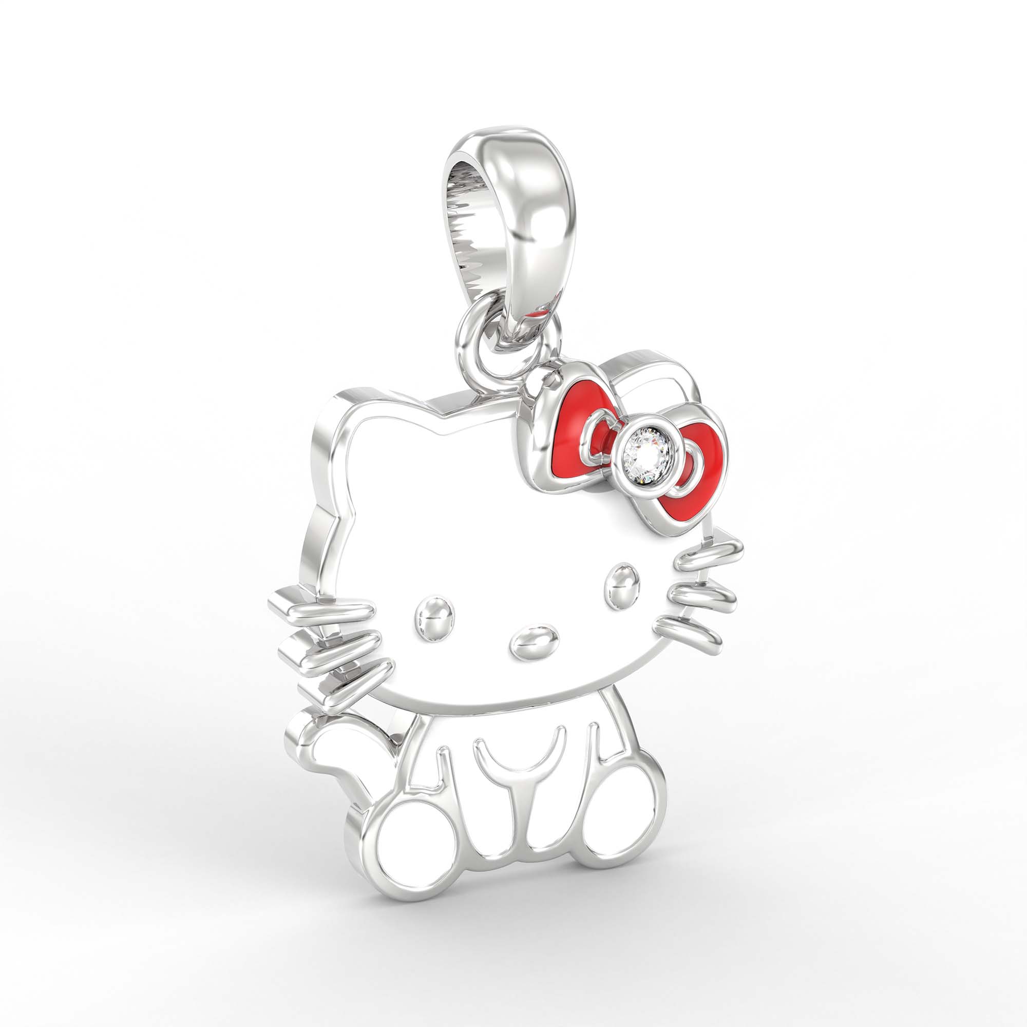 Kids Pendant in 18K White Gold with Lab grown diamond thumbnail