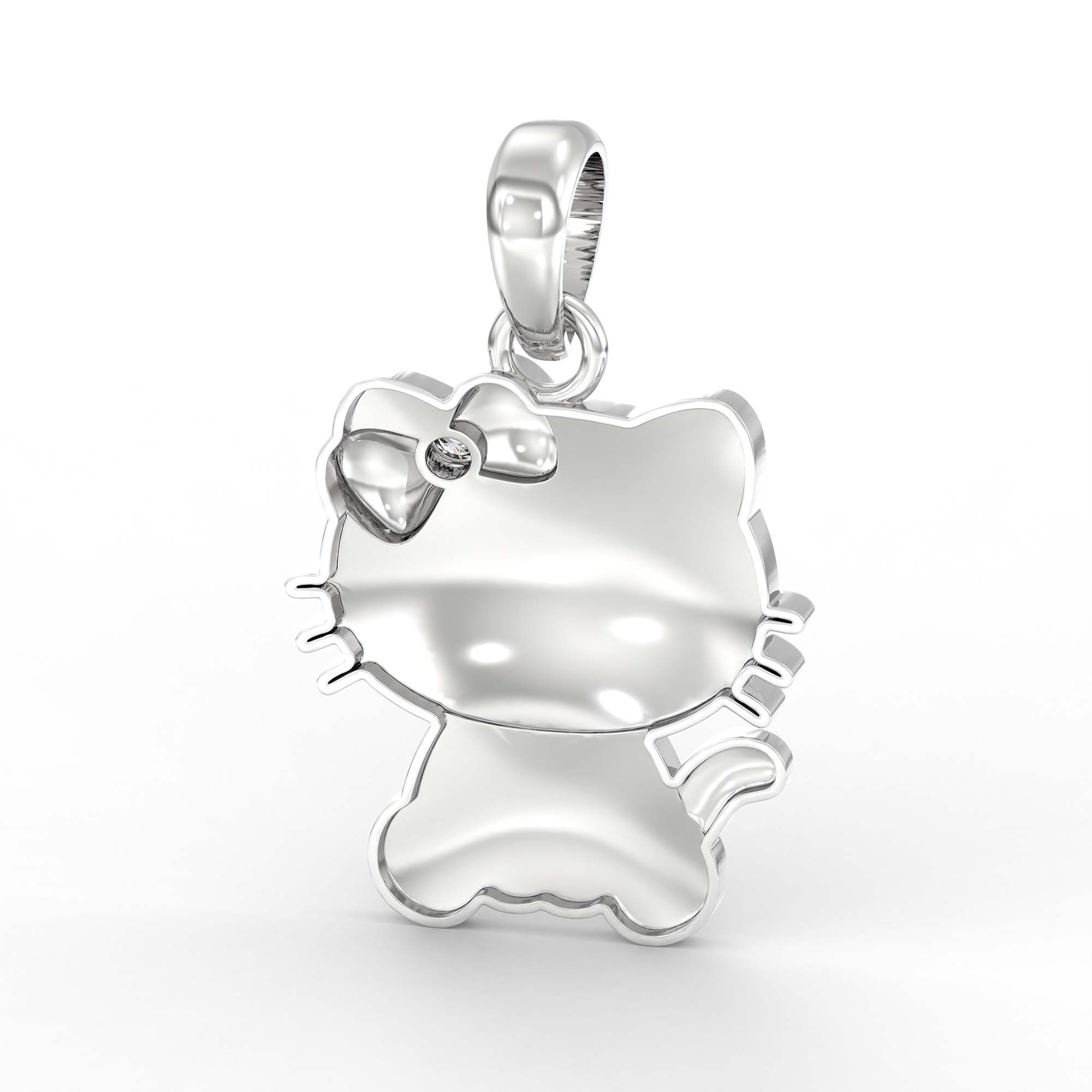 Kids Pendant in 18K White Gold with Lab grown diamond thumbnail