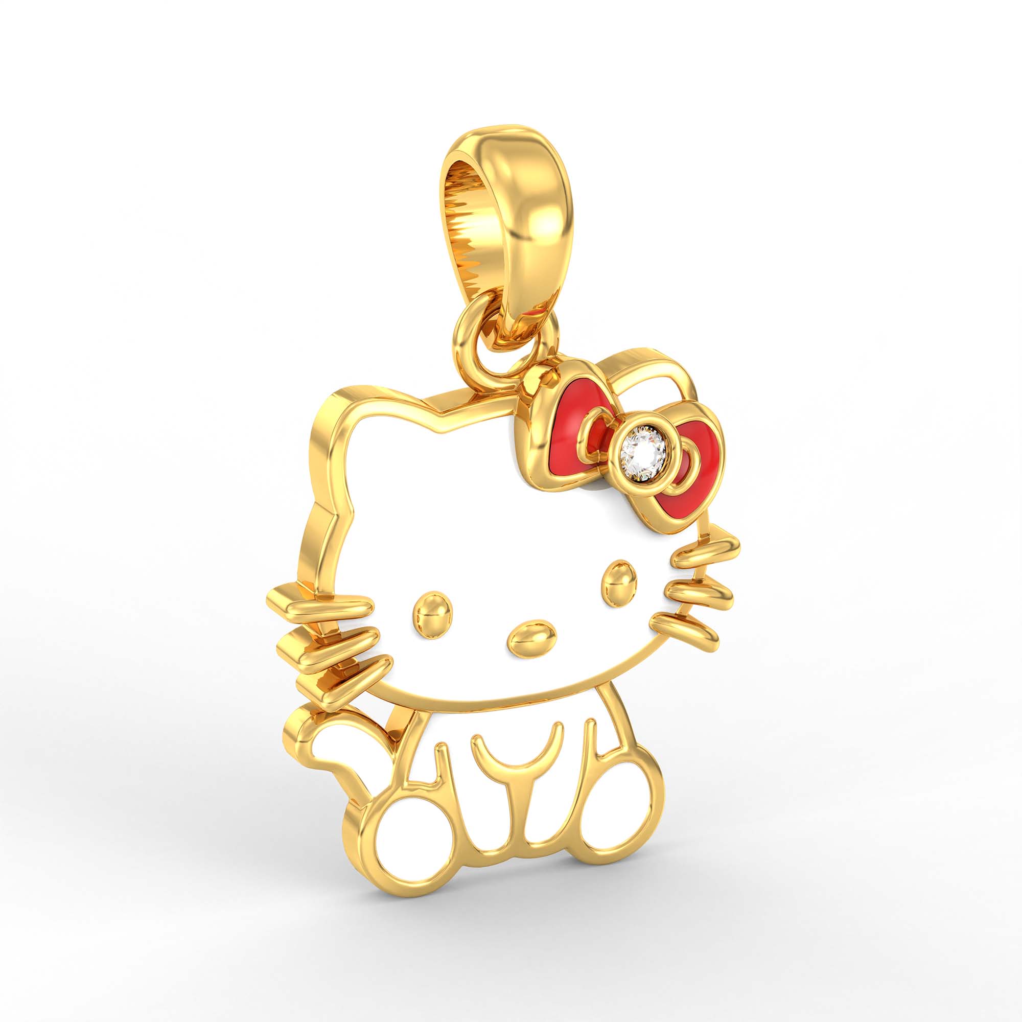Kids Pendant in 22K Yellow Gold with Lab grown diamond thumbnail