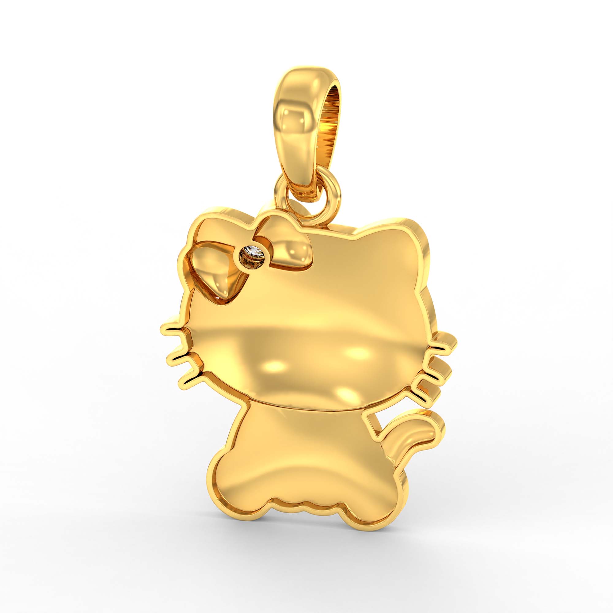 Kids Pendant in 22K Yellow Gold with Lab grown diamond thumbnail