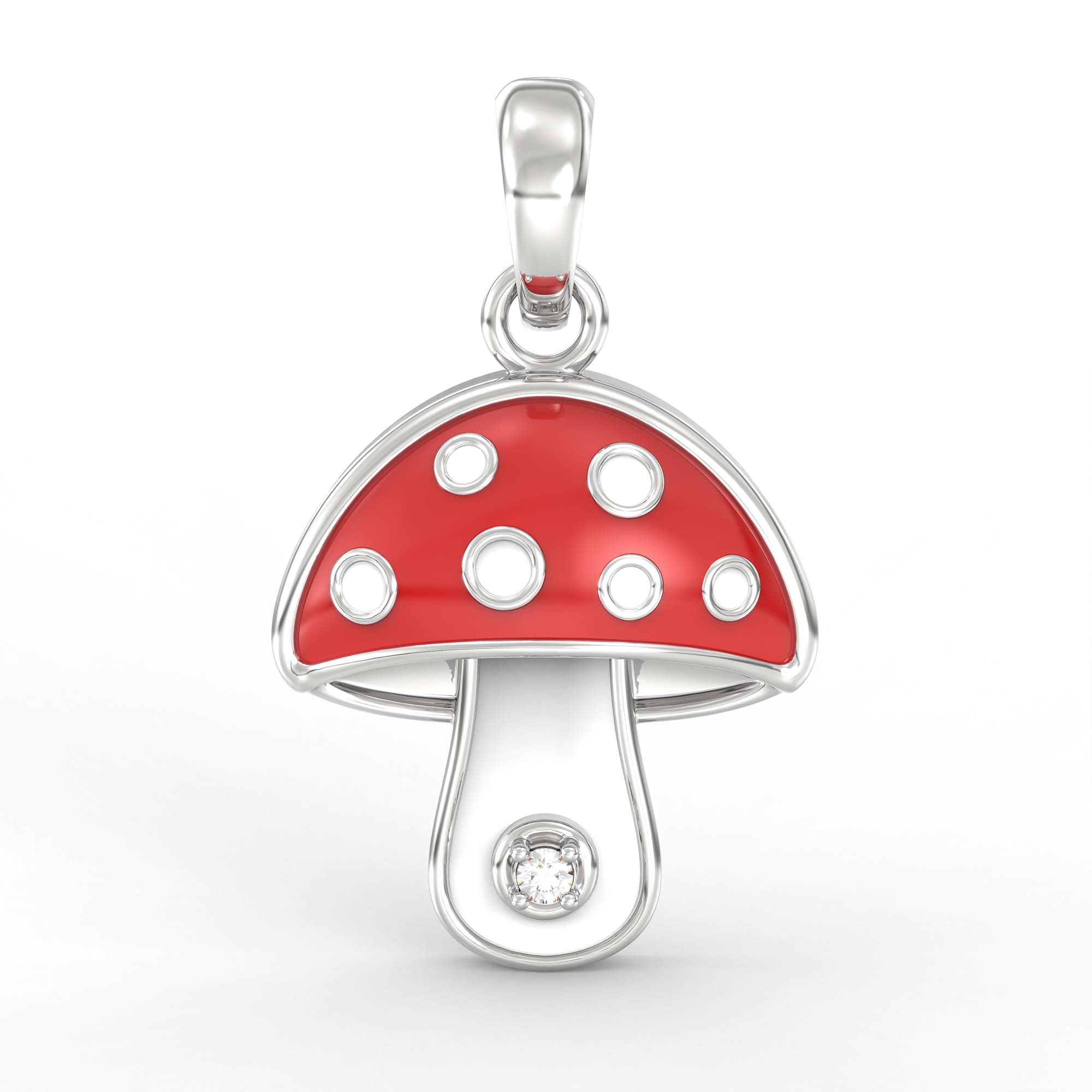 Kids Pendant in 18K White Gold with Lab grown diamond thumbnail