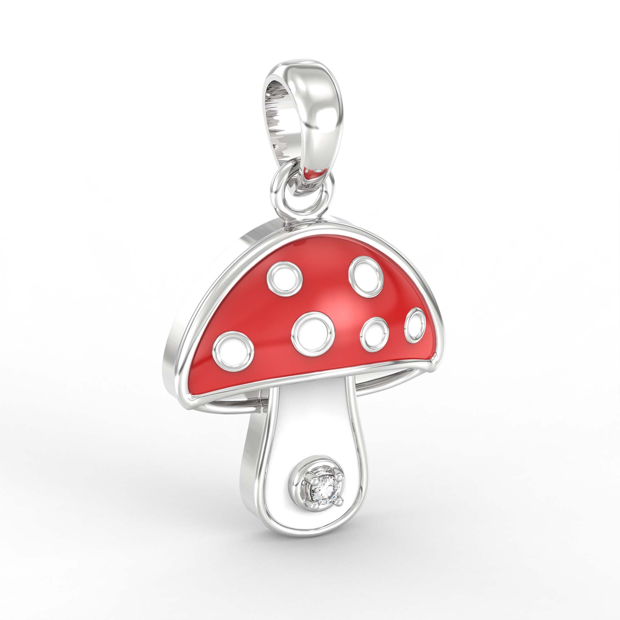Kids Pendant in 18K White Gold with Lab grown diamond thumbnail