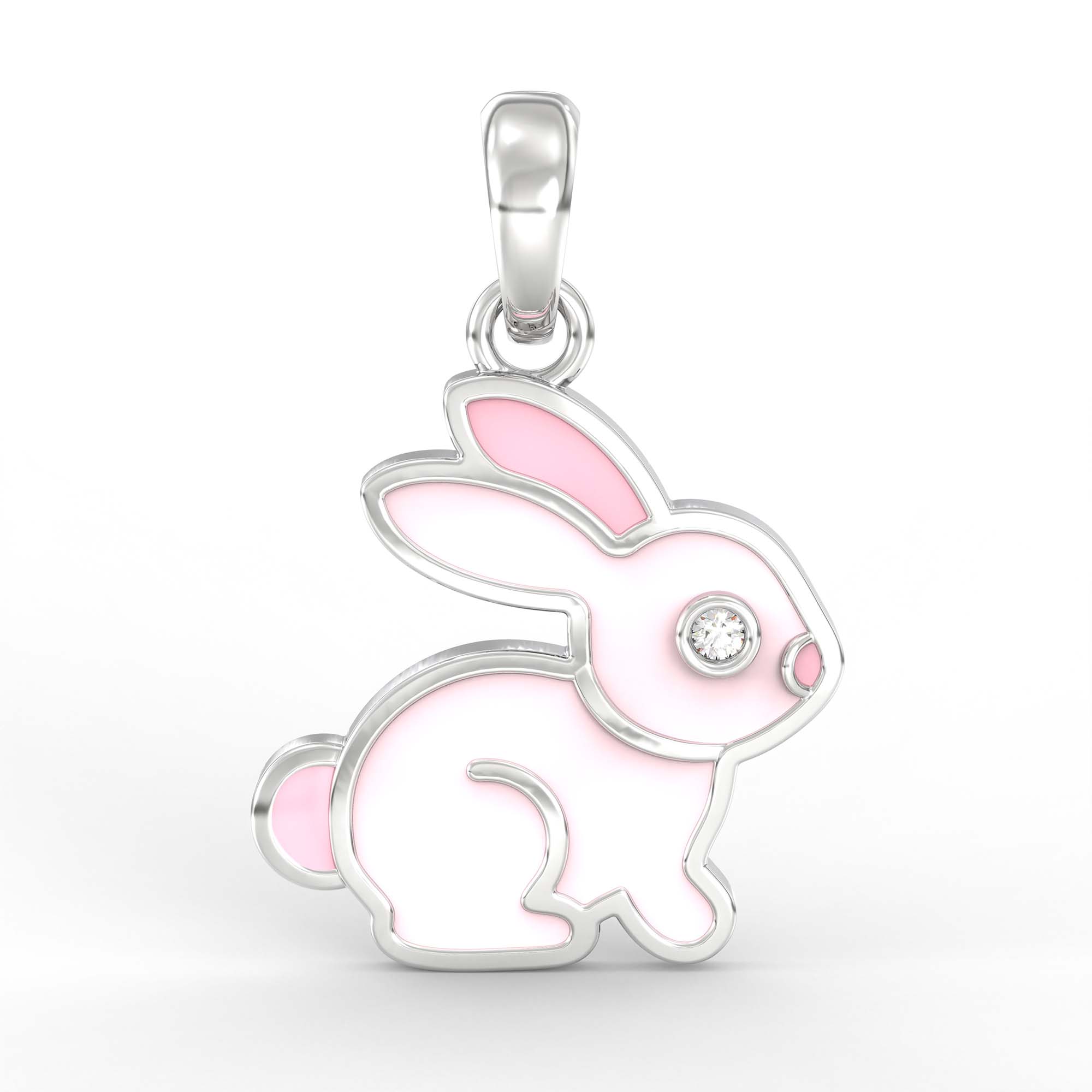 Kids Pendant in 18K White Gold with Lab grown diamond thumbnail