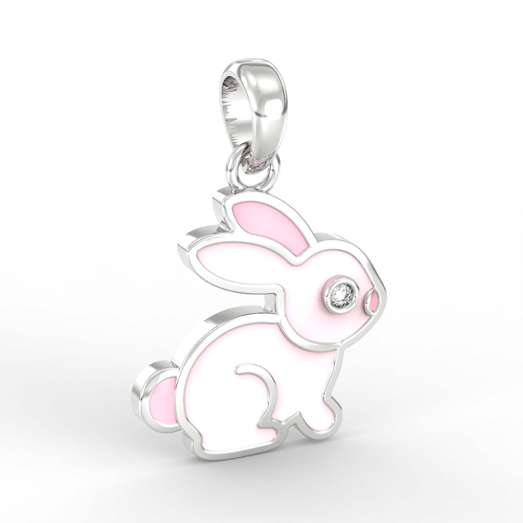 Kids Pendant in 18K White Gold with Lab grown diamond thumbnail