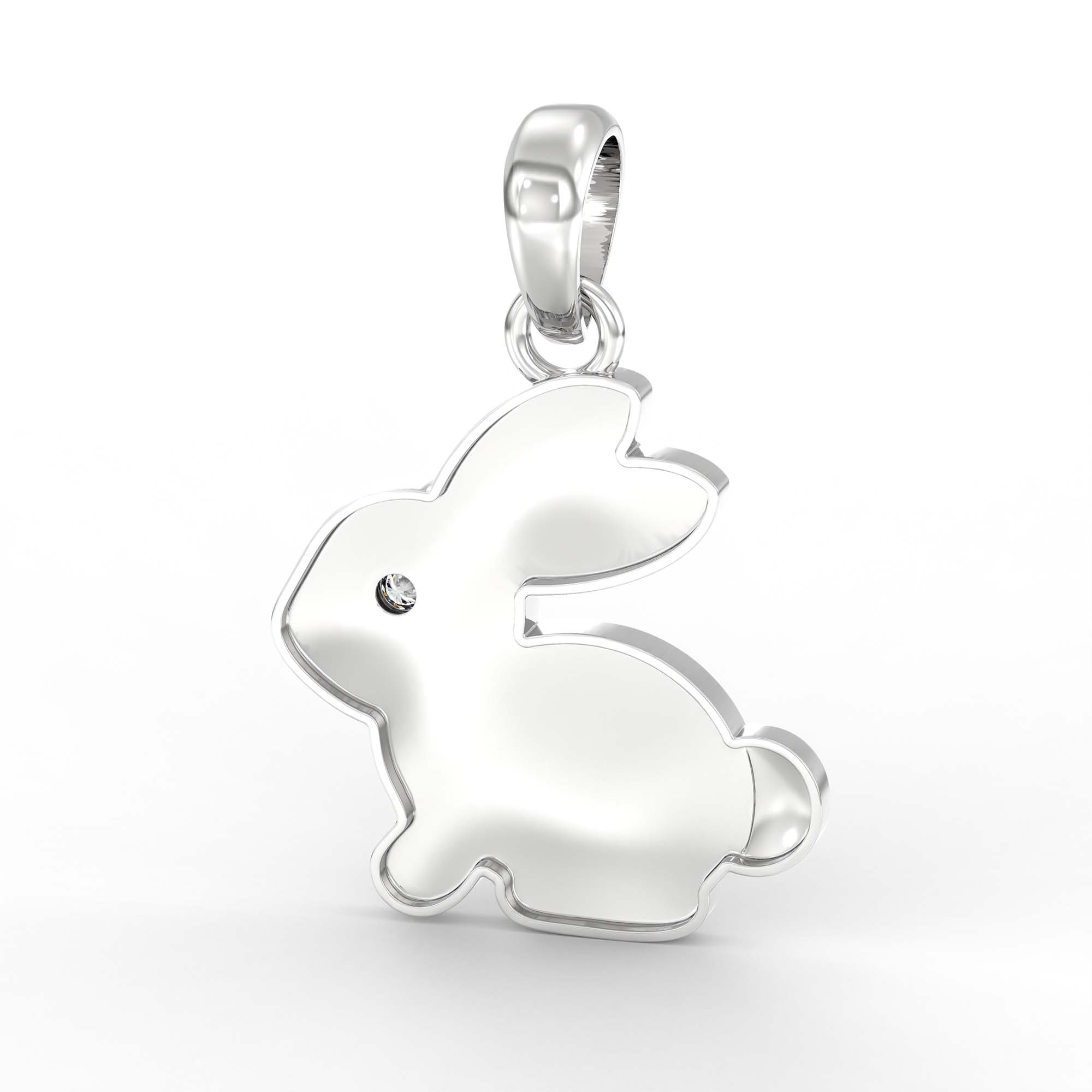 Kids Pendant in 18K White Gold with Lab grown diamond thumbnail