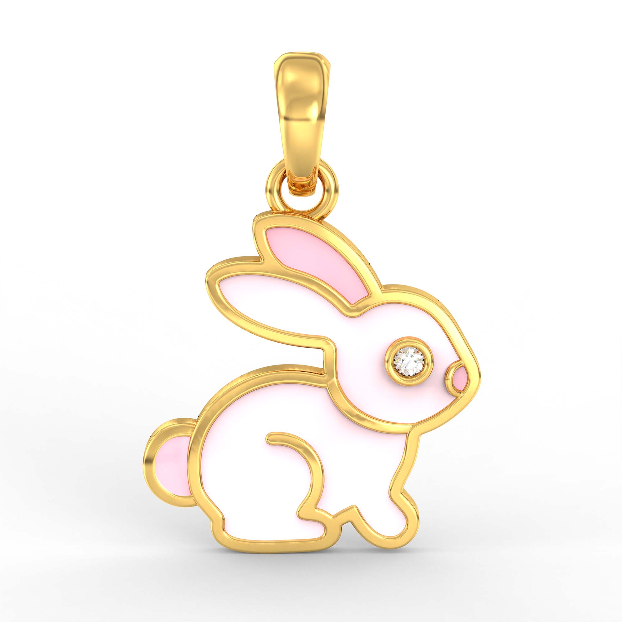 Kids Pendant in 22K Yellow Gold with Lab grown diamond thumbnail
