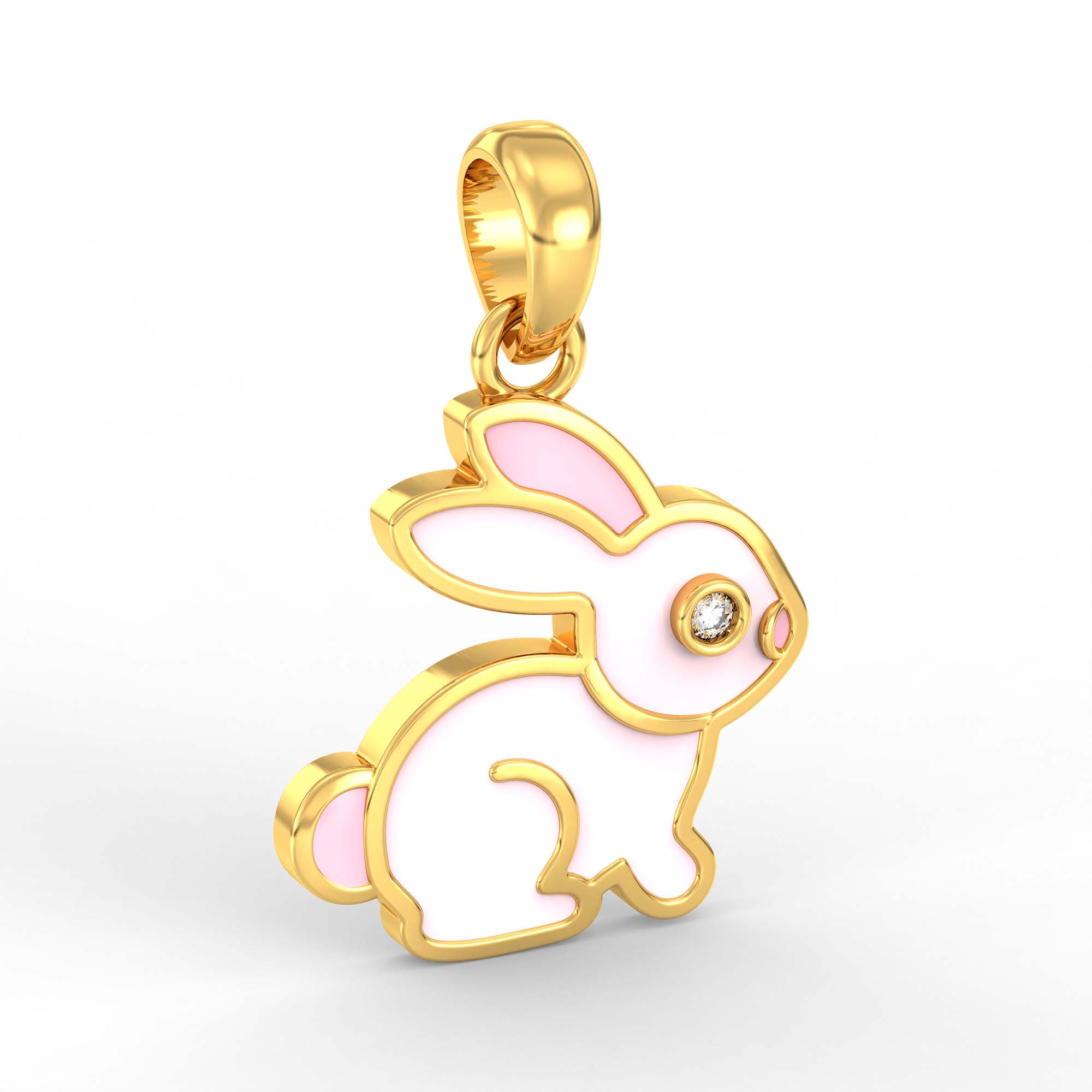 Kids Pendant in 22K Yellow Gold with Lab grown diamond thumbnail