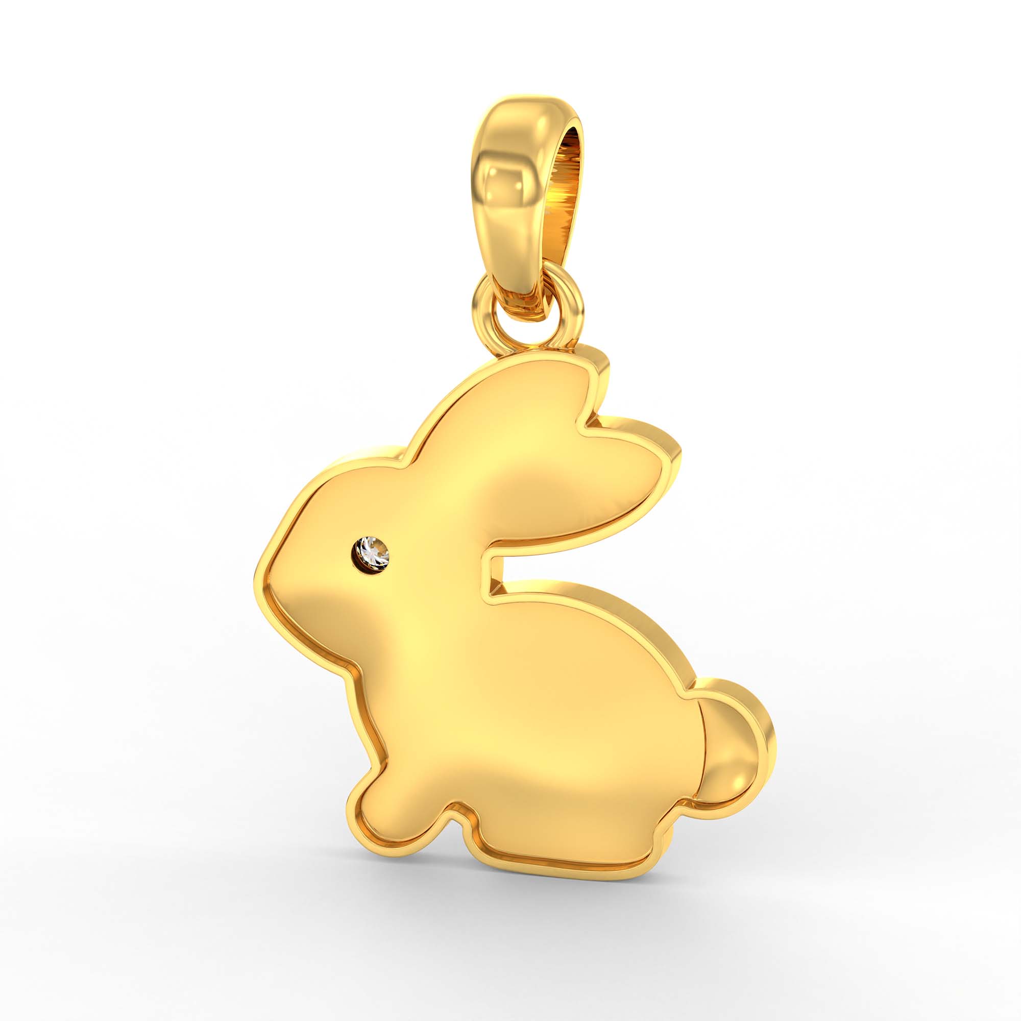 Kids Pendant in 22K Yellow Gold with Lab grown diamond thumbnail
