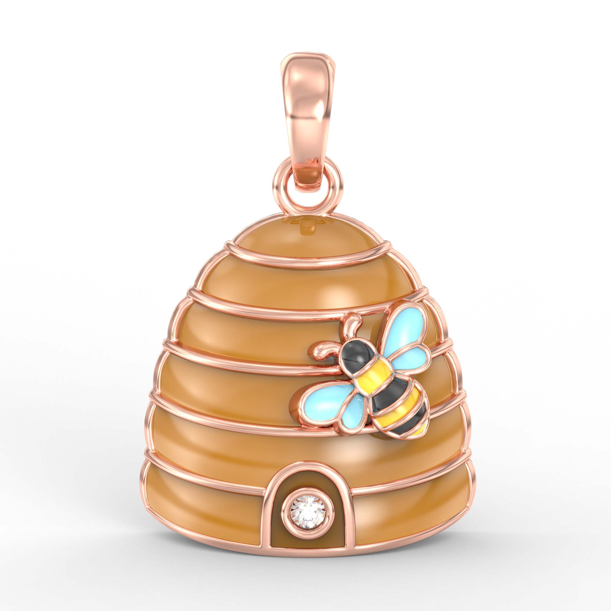 Kids Pendant in 18K Rose Gold with Lab grown diamond thumbnail