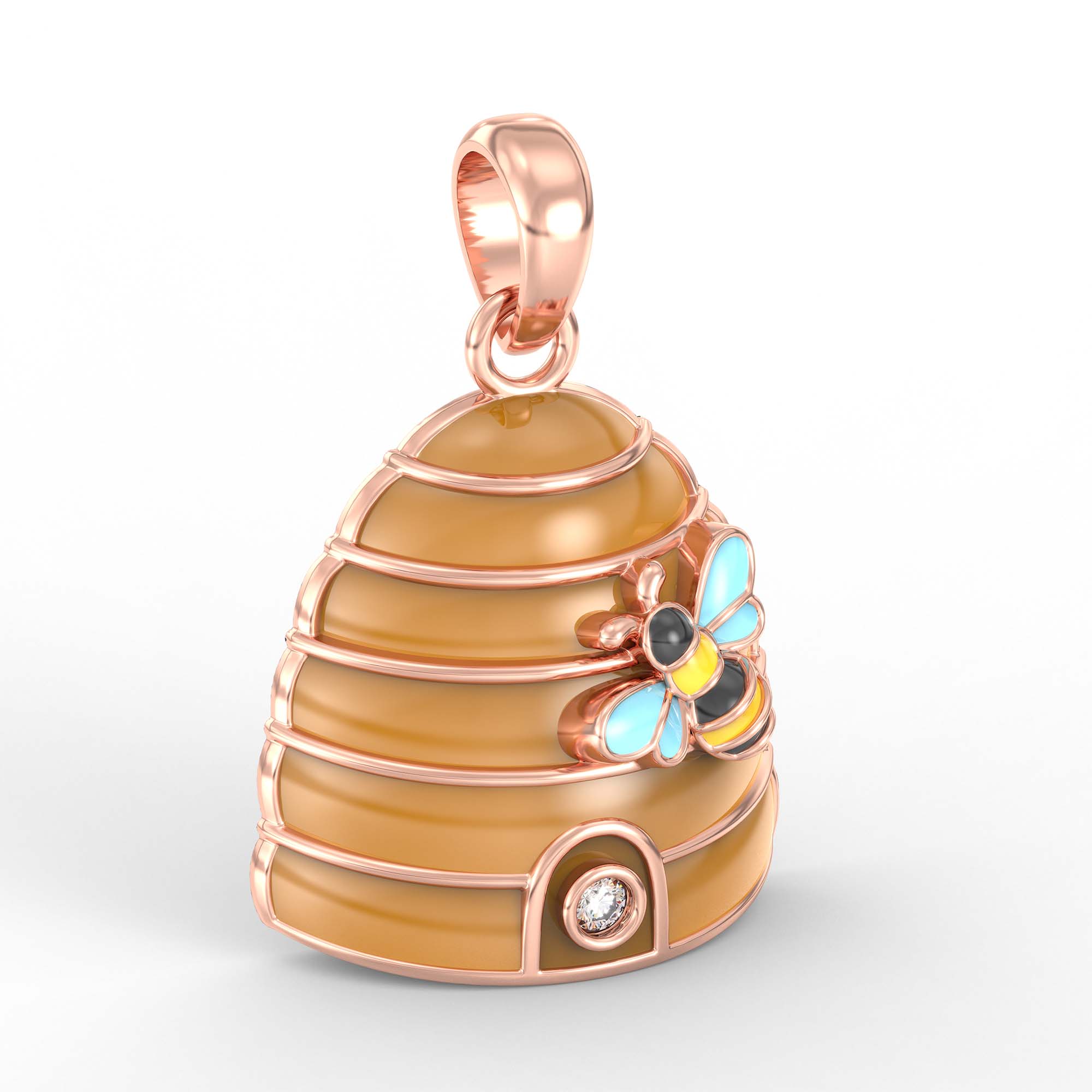 Kids Pendant in 18K Rose Gold with Lab grown diamond thumbnail