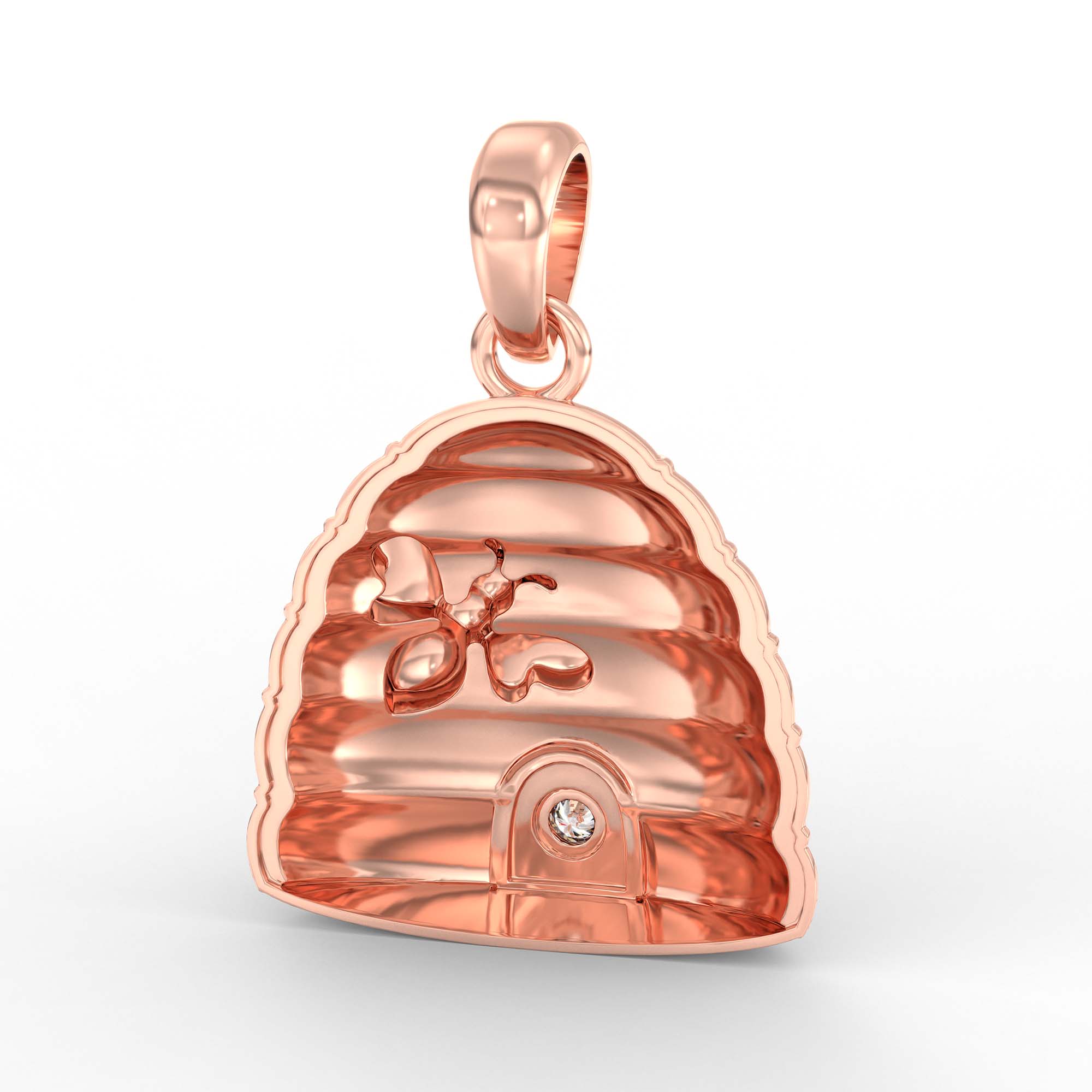 Kids Pendant in 18K Rose Gold with Lab grown diamond thumbnail