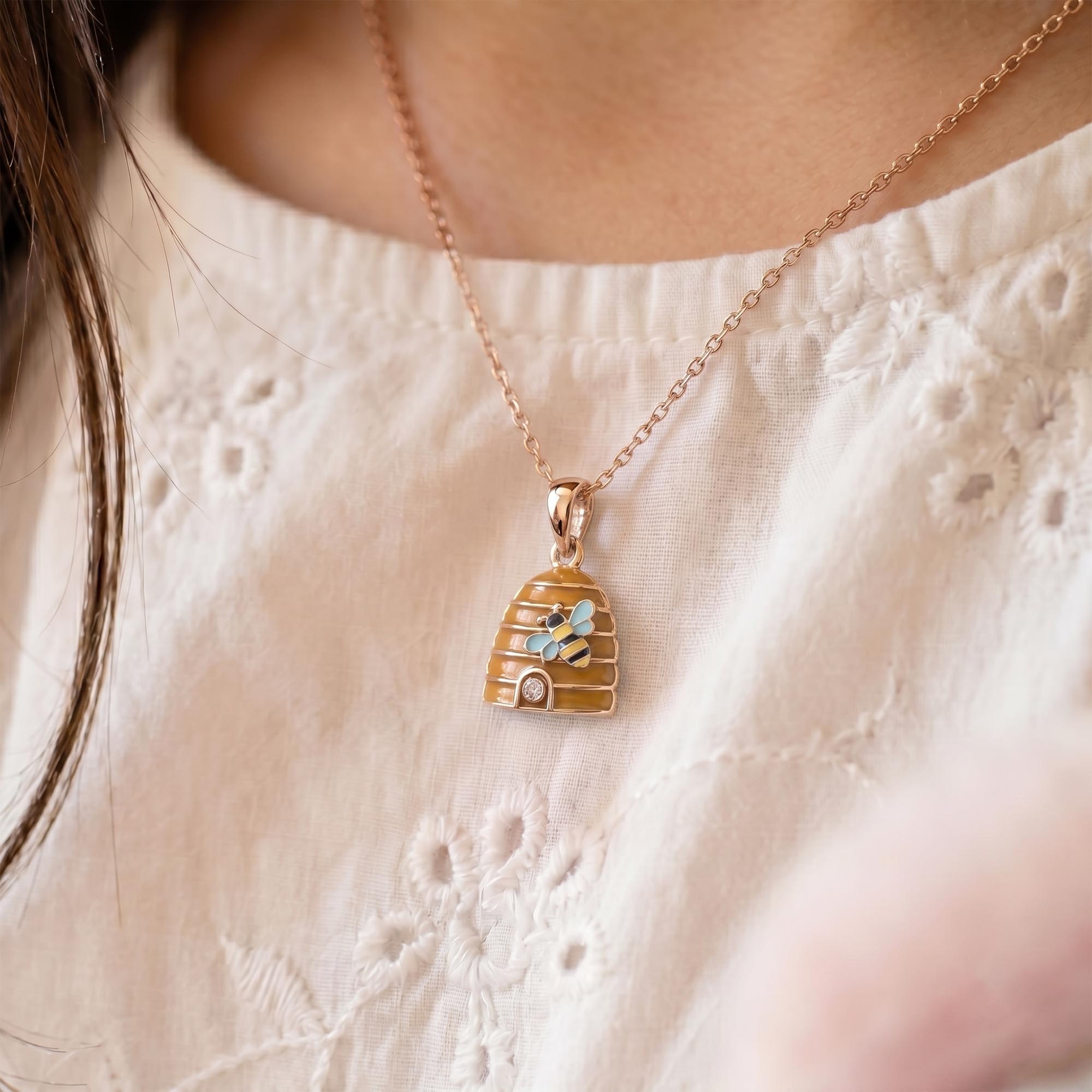 Kids Pendant in 18K Rose Gold with Lab grown diamond thumbnail