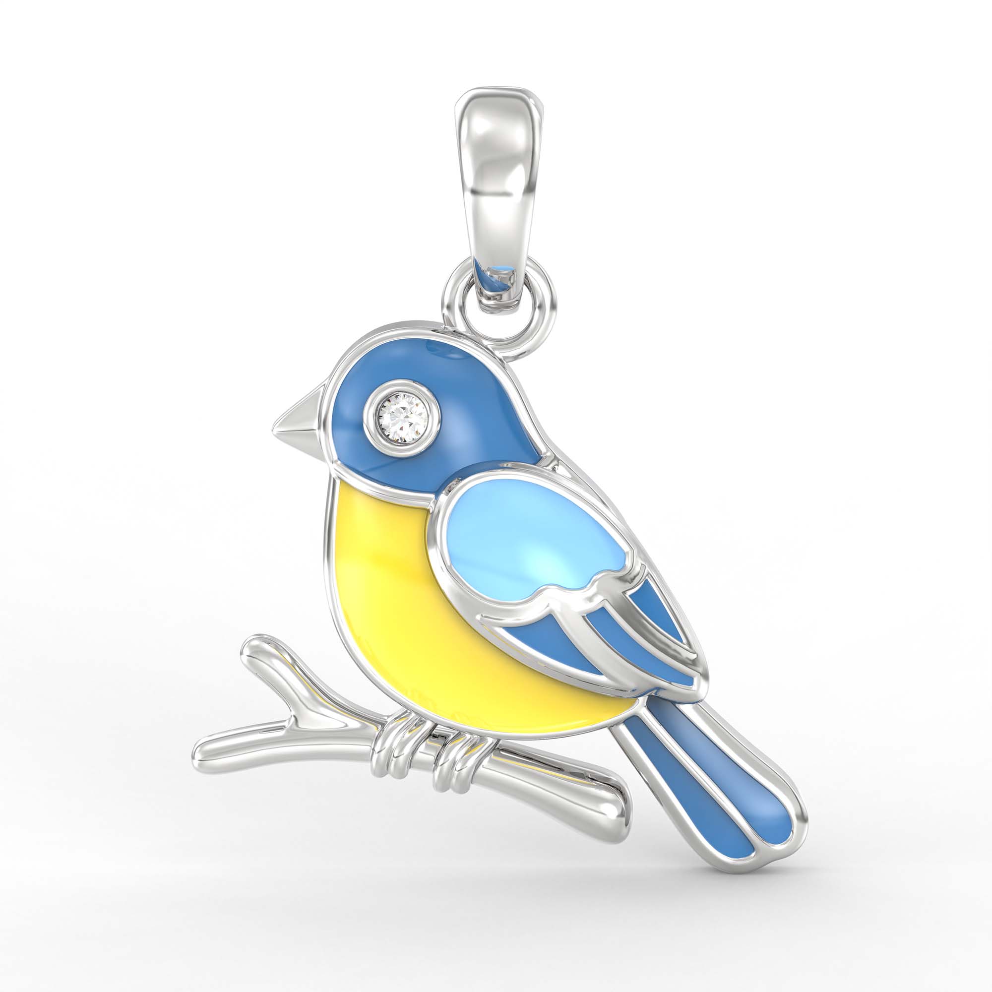Kids Pendant in 18K White Gold with Lab grown diamond thumbnail