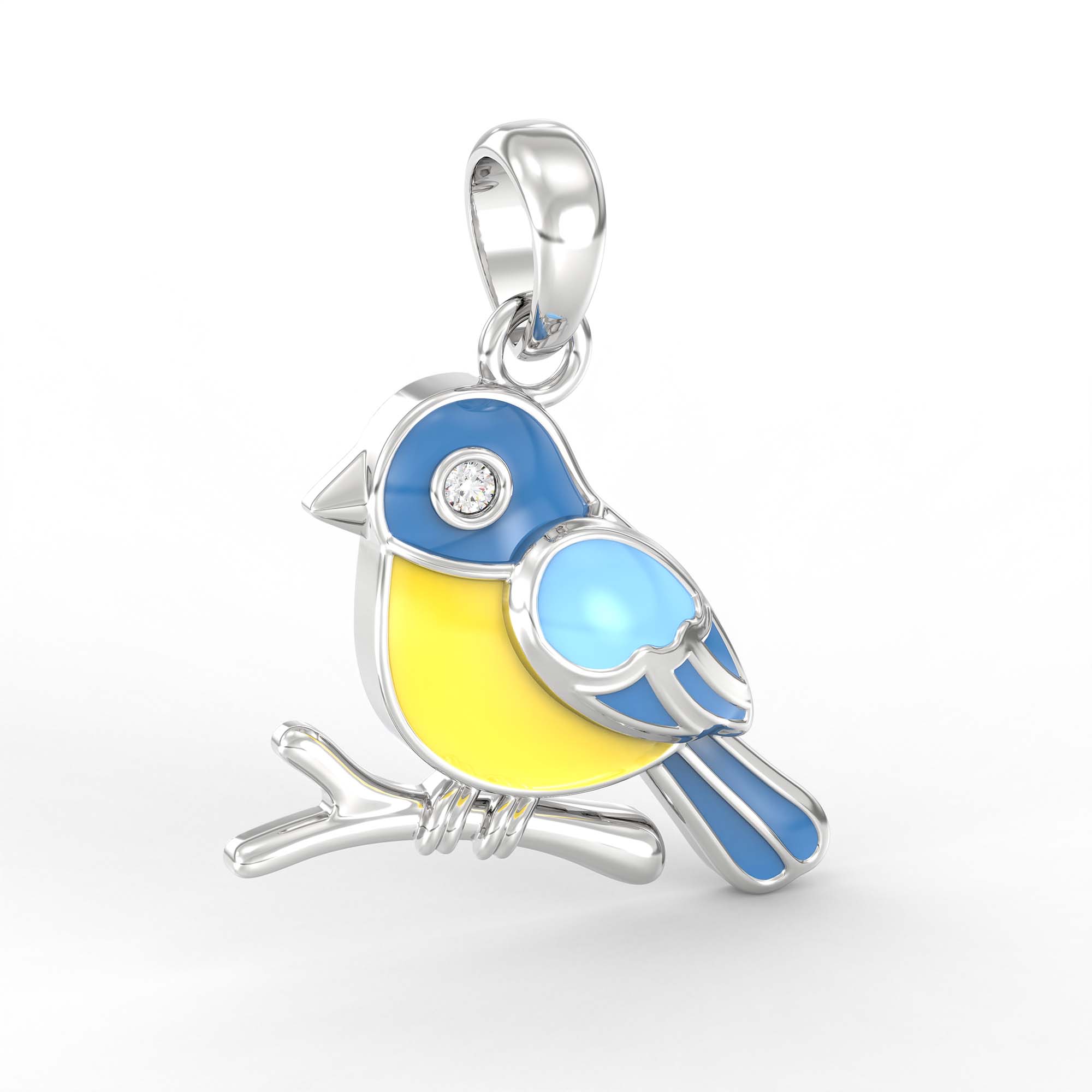 Kids Pendant in 18K White Gold with Lab grown diamond thumbnail