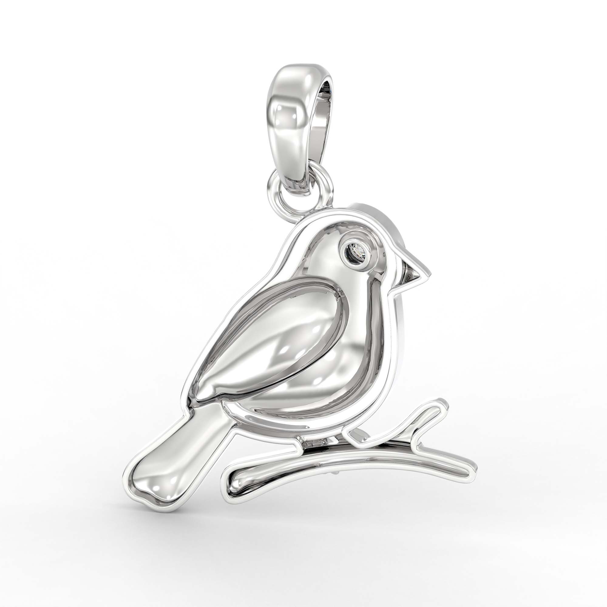 Kids Pendant in 18K White Gold with Lab grown diamond thumbnail