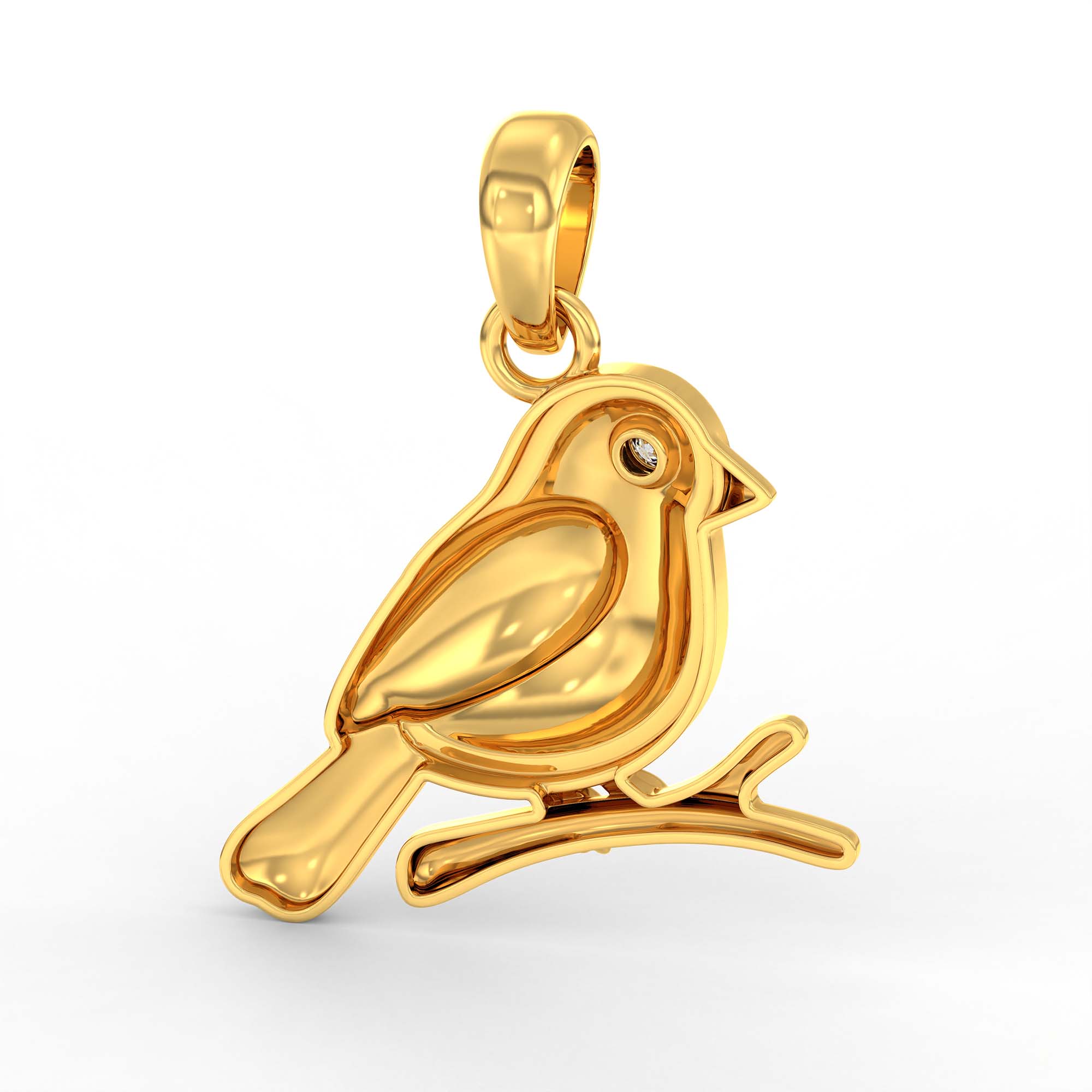 Kids Pendant in 22K Yellow Gold with Lab grown diamond thumbnail