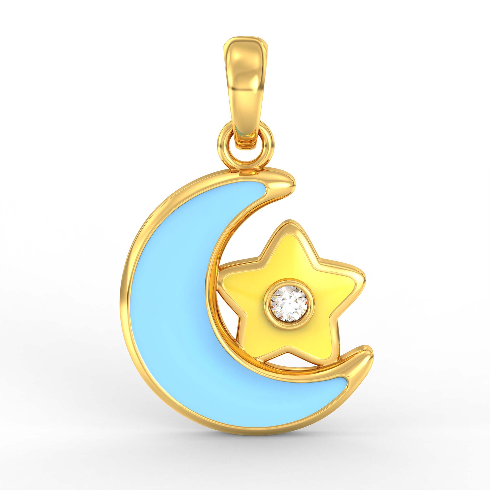 Kids Pendant in 22K Yellow Gold with Lab grown diamond thumbnail